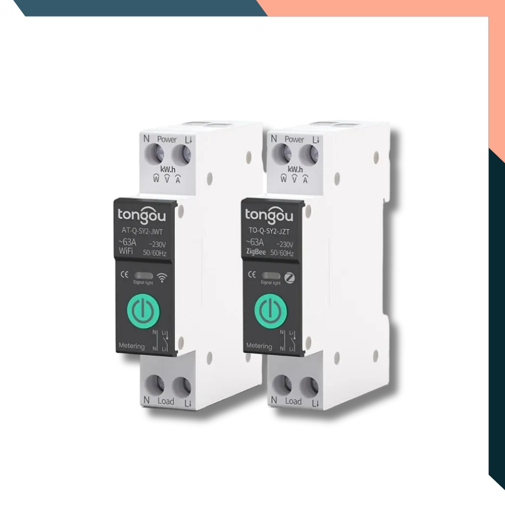 TUYA MCB Smart Circuit Breaker: WiFi/ZigBee, Over/Under Current, Voltage Protection, Power Metering 1-63A, Remote Control Switch