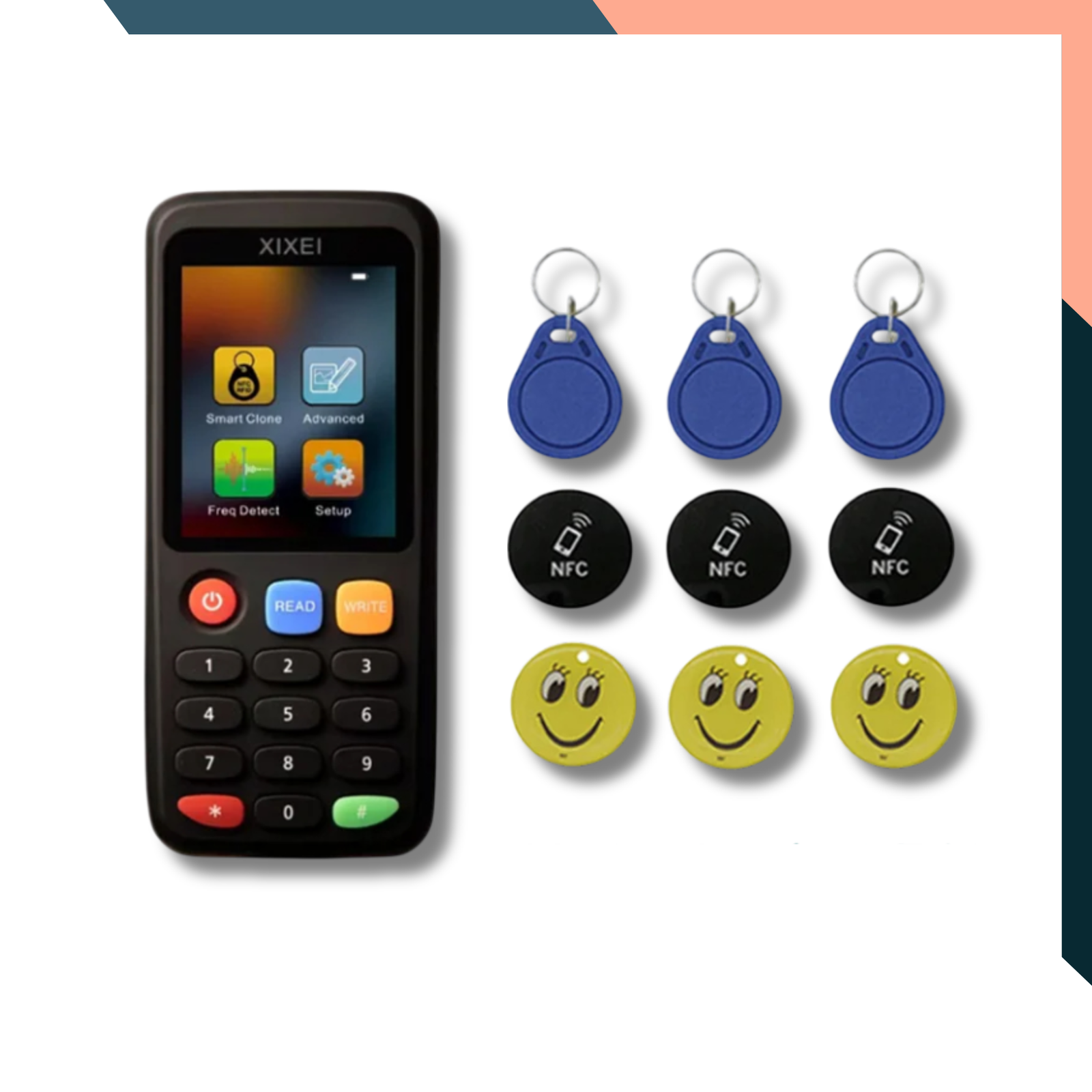 Key Master Reader RFID Smart Chip Reader – 125KHz & 13.56MHz Card Duplicator, USB ...