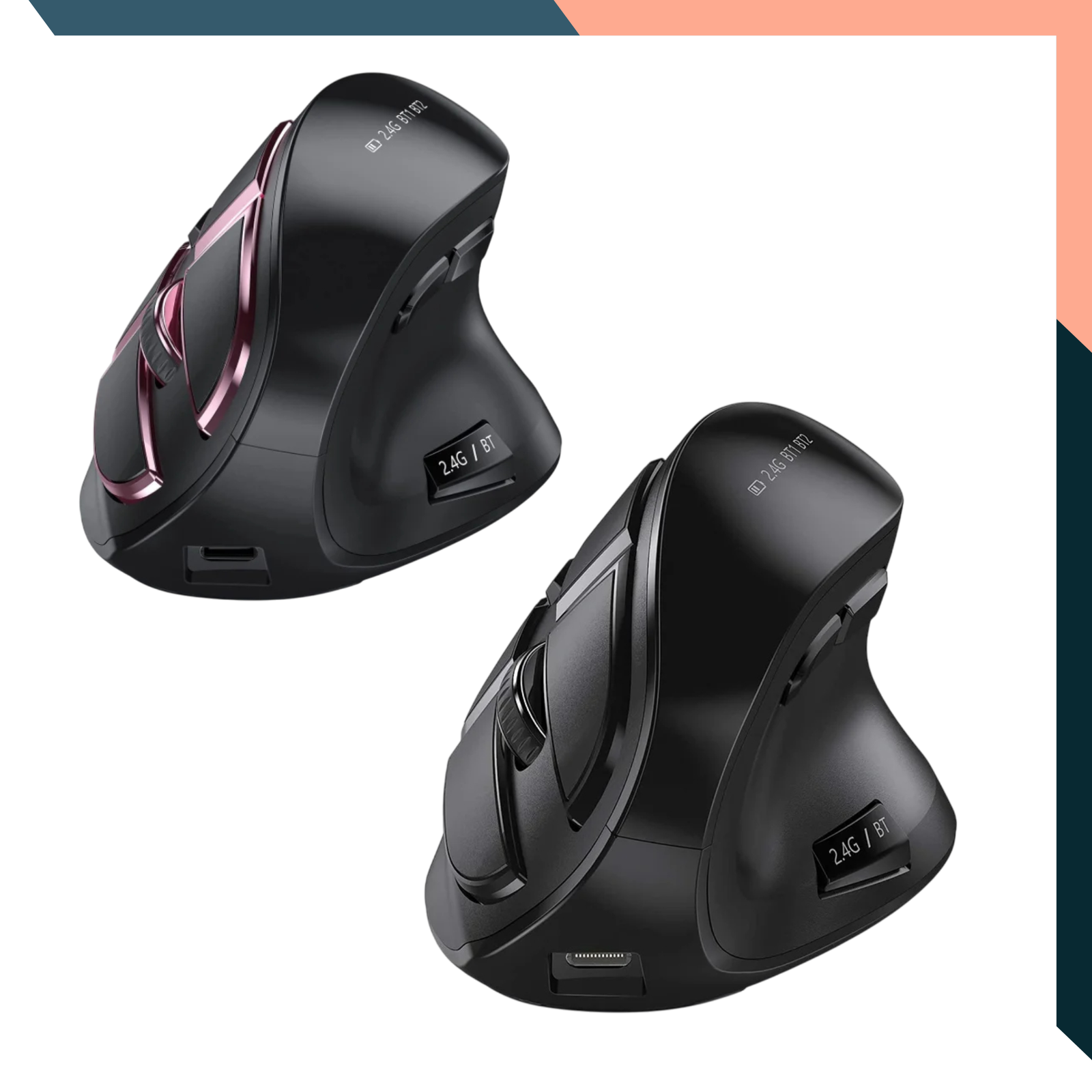 Ergonomic Dual Mode Vertical Mouse – Bluetooth & Wireless, Silent Clicks, Adjustable Sensitivity
