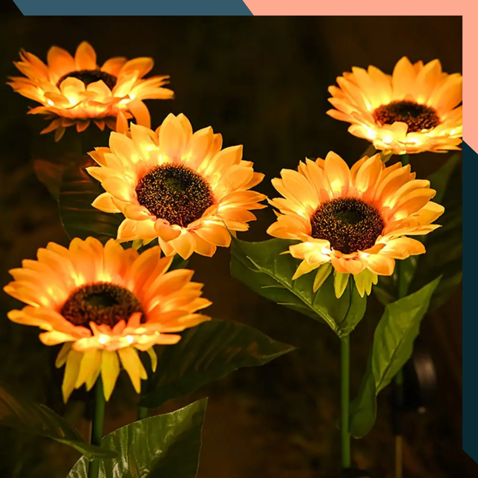 Solar Sunflower Pathway Lights | IP65 Waterproof LED Outdoor Garden Decor