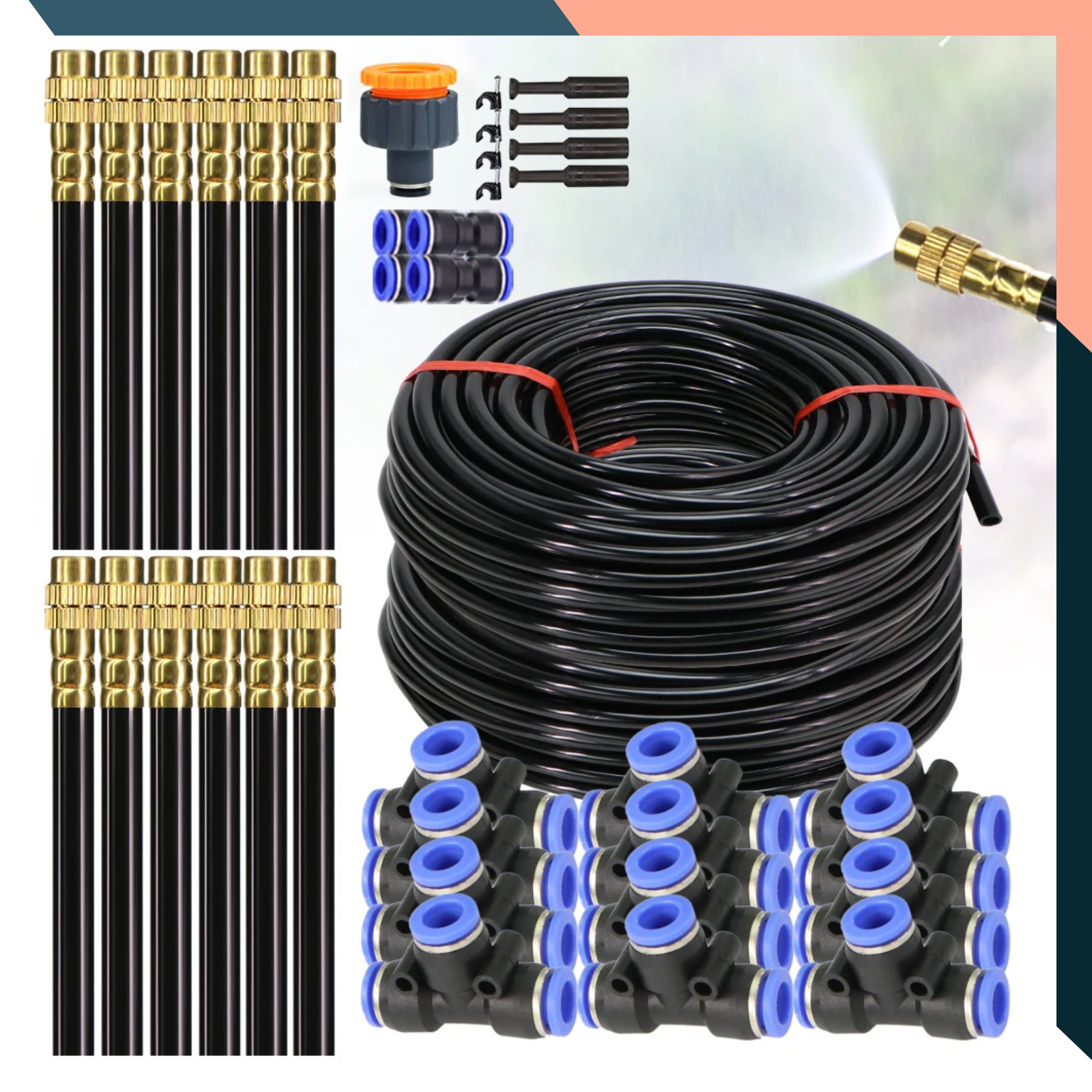 Garden Irrigation System Kit: 5M-30M DIY Universal Sprayer Kit – 8mm Hose Misting & Cooling System