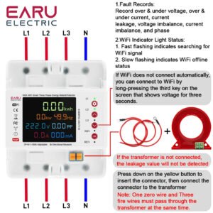 Package contents including smart relay, wiring guide, and CT clamps