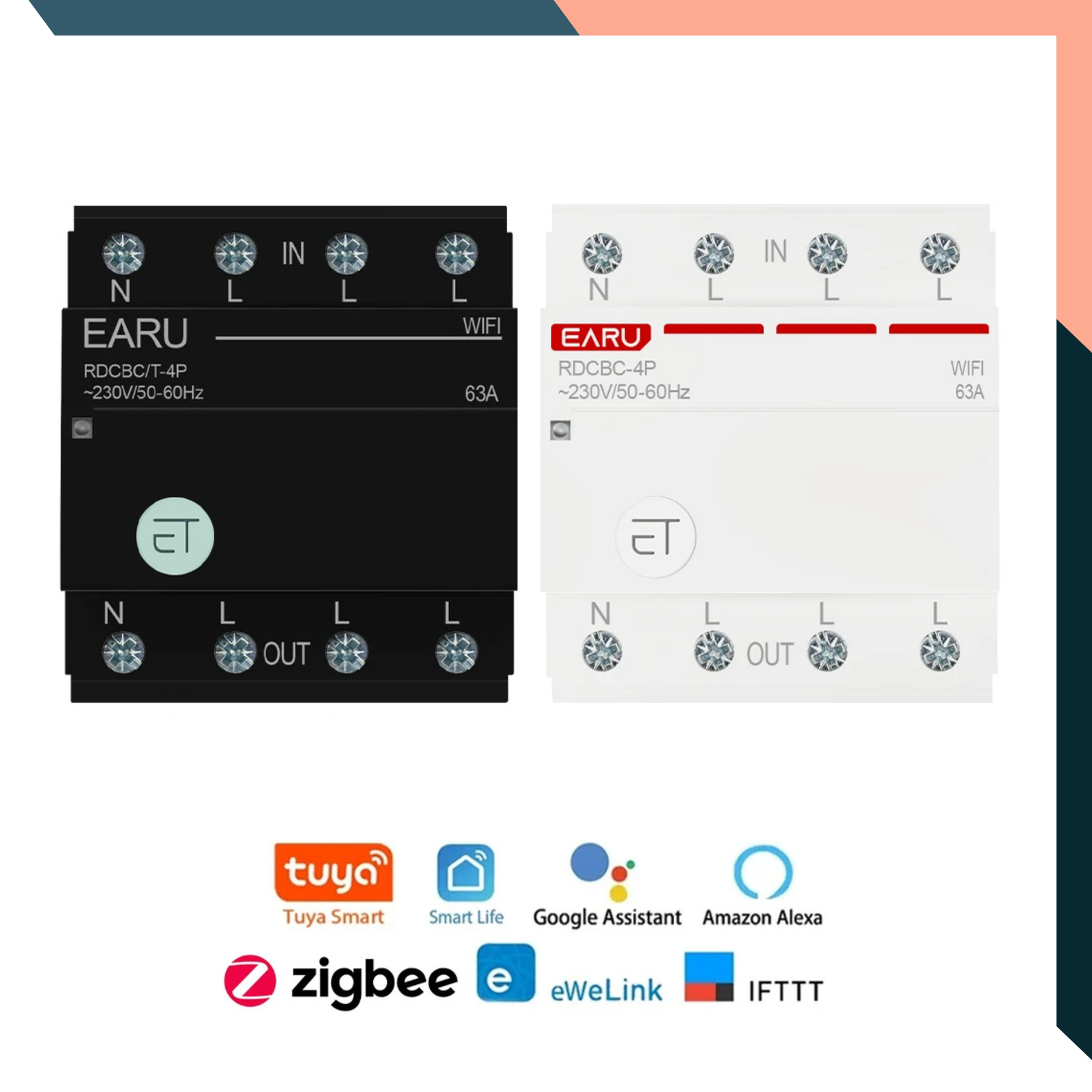 Smart Circuit Breaker: WiFi/ZigBee, 3P+N with Timer & Voice Control Switch