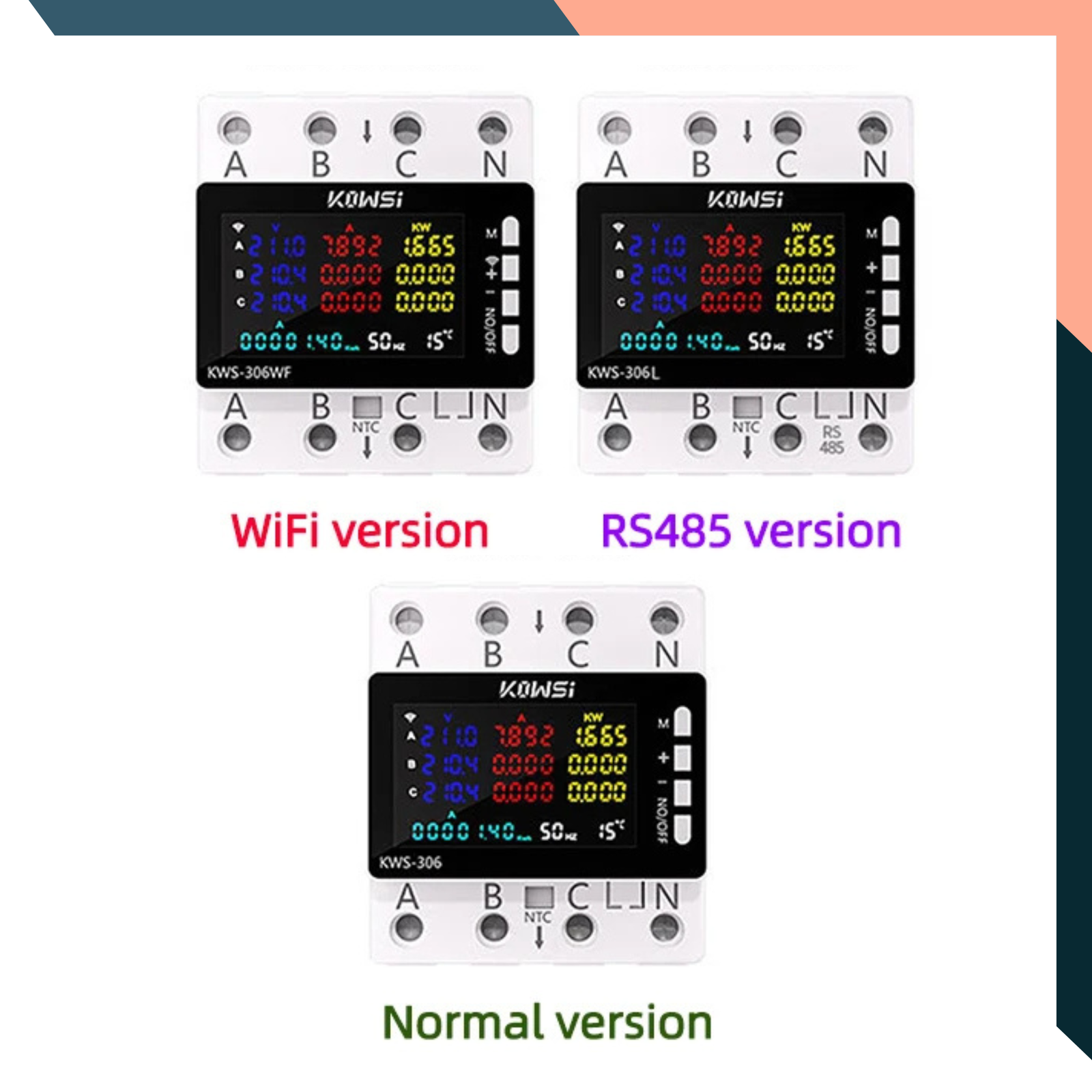TUYA WiFi Smart 3 Phase Power Energy Meter – 80A DIN Rail Electricity Monitor with Over/Under Voltage Protection (AC 85–290V)