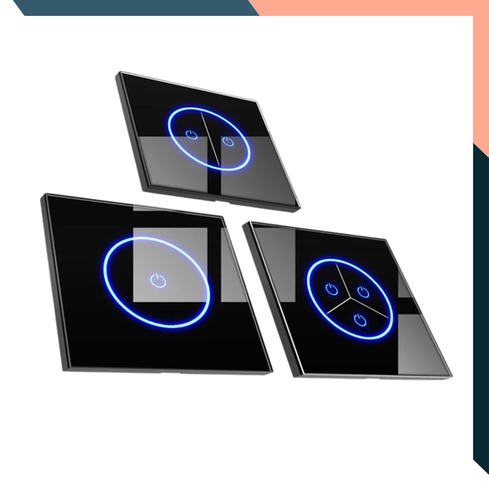 Tuya WiFi Smart Touch Light Switch with Glass Panel – 1/2/3 Gang Options