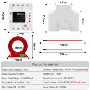 Energy meter display showing active energy consumption stats