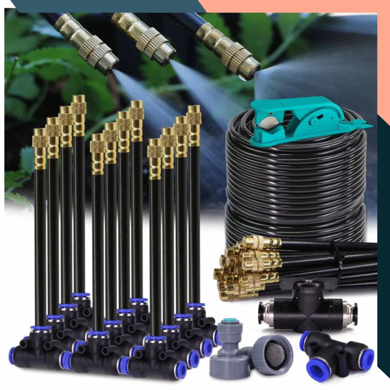 5–30m Garden Misting Cooling System – 360° Nozzles Spray Kit for ...