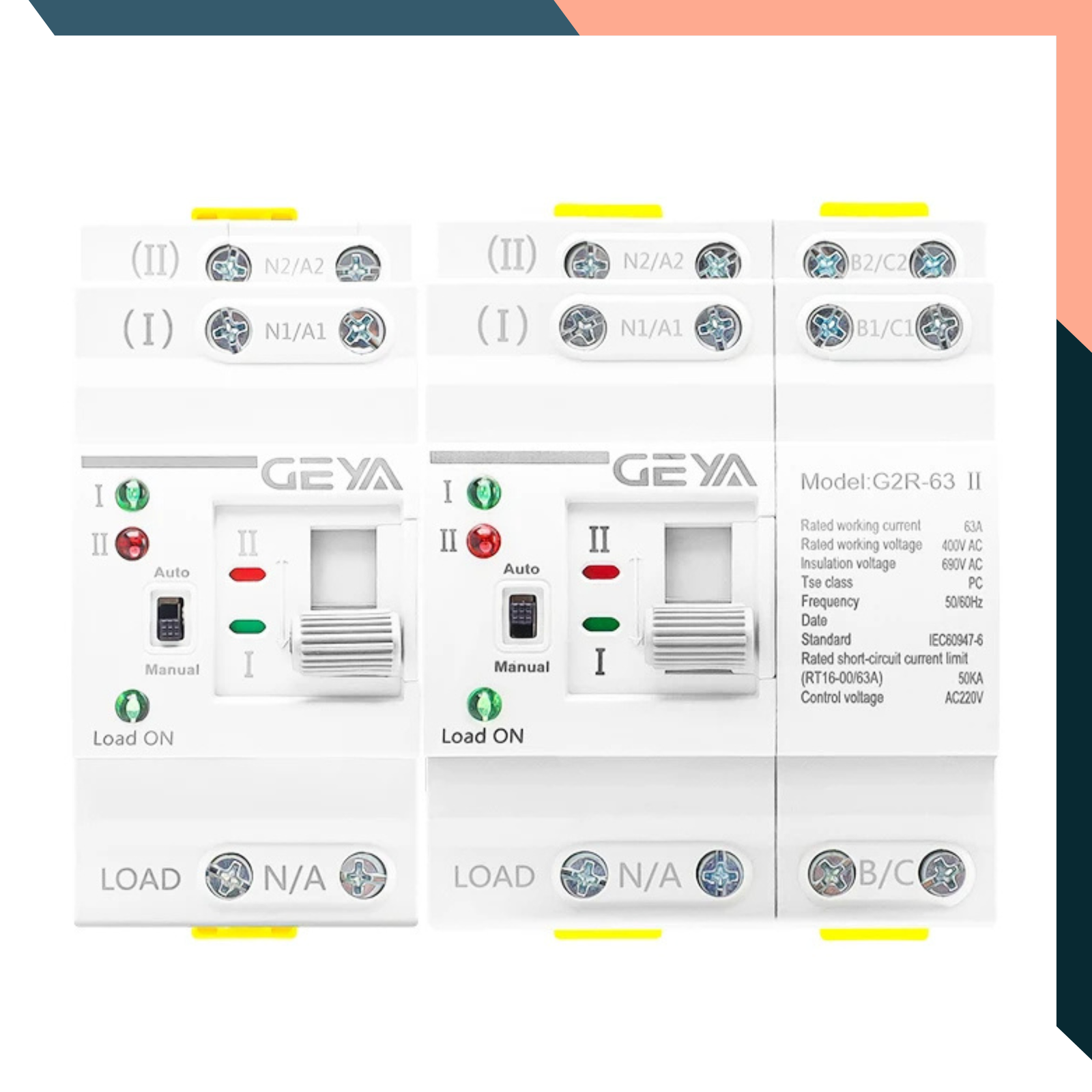 Dual Power Transfer Switch 2P 4P 25A 40A 63A 110V 220V DIN