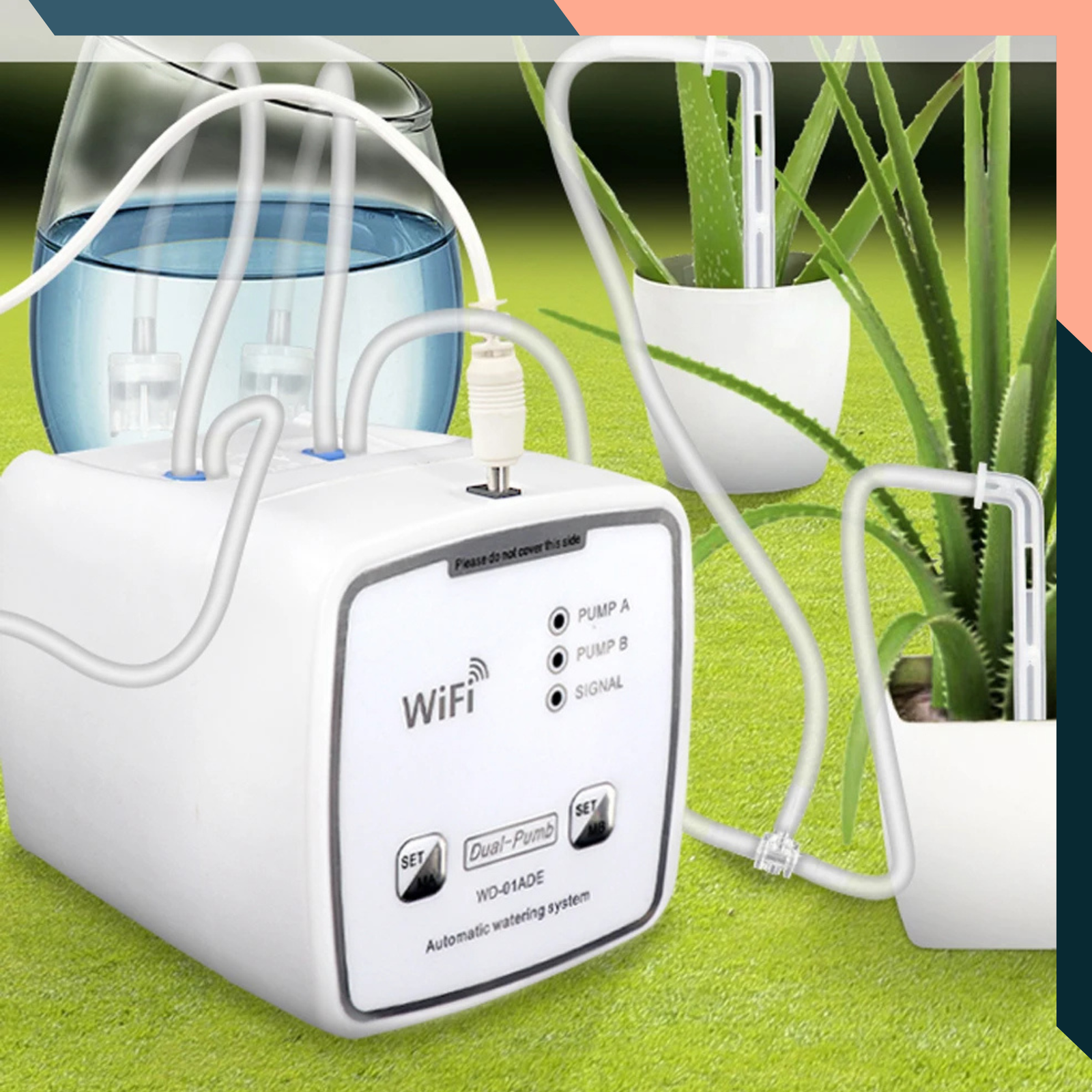 WiFi Smart Dual Pump Drip Irrigation System with App Control – Auto Timer