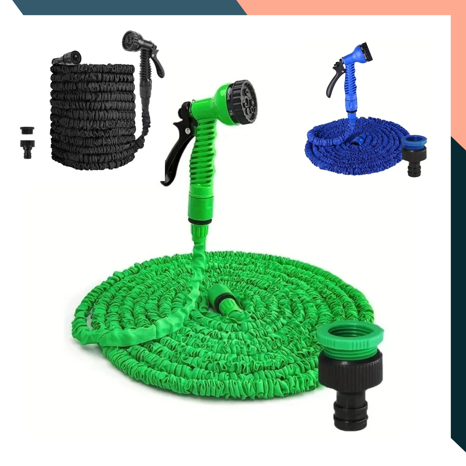Expandable Magic Hose 25–200FT with 7 Spray Gun Modes for Car & Garden Use