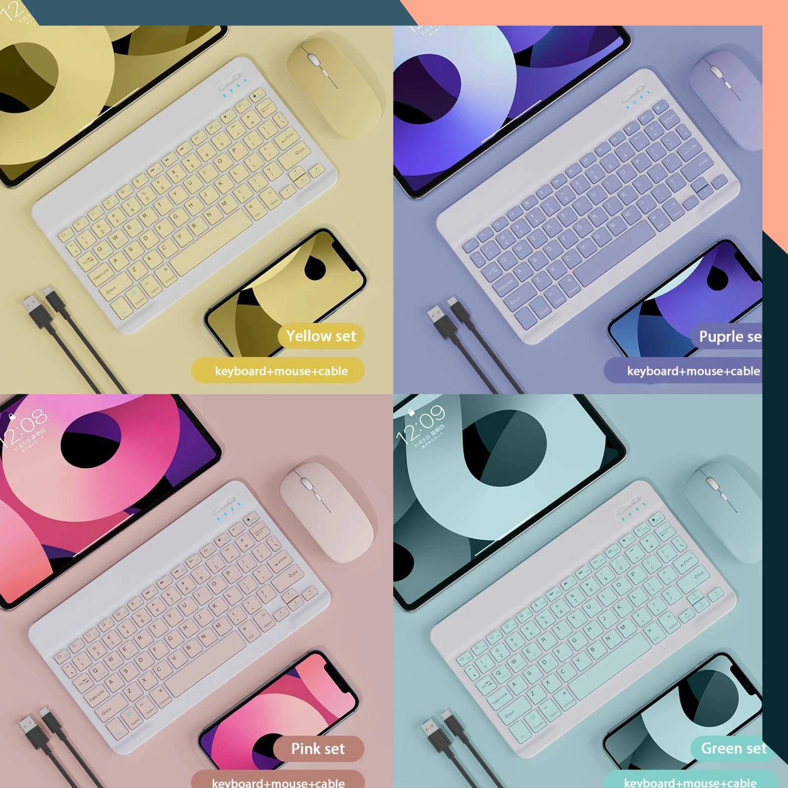 10" Magnetic Bluetooth Tablet Keyboard for iPad Huawei Xiaomi Android USB-C