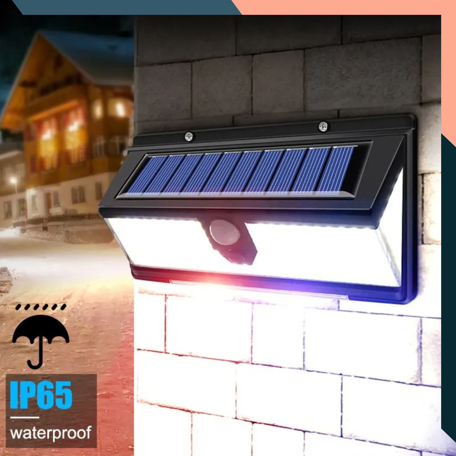 190 LED Solar Wall Light IP65 Motion Sensor 4 Modes Outdoor Garden Lamp