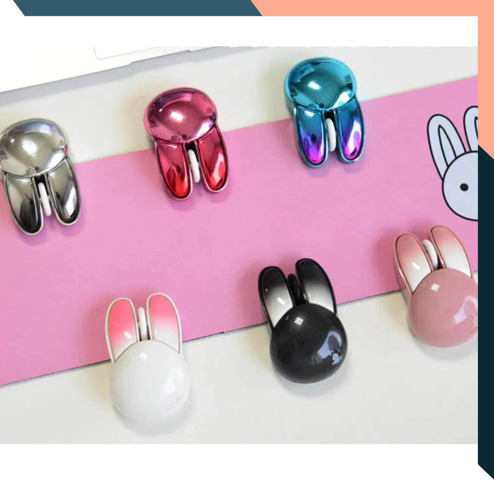 Cute Silent Bunny Wireless Mouse Dual Mode Bluetooth 2.4G for Laptop PC