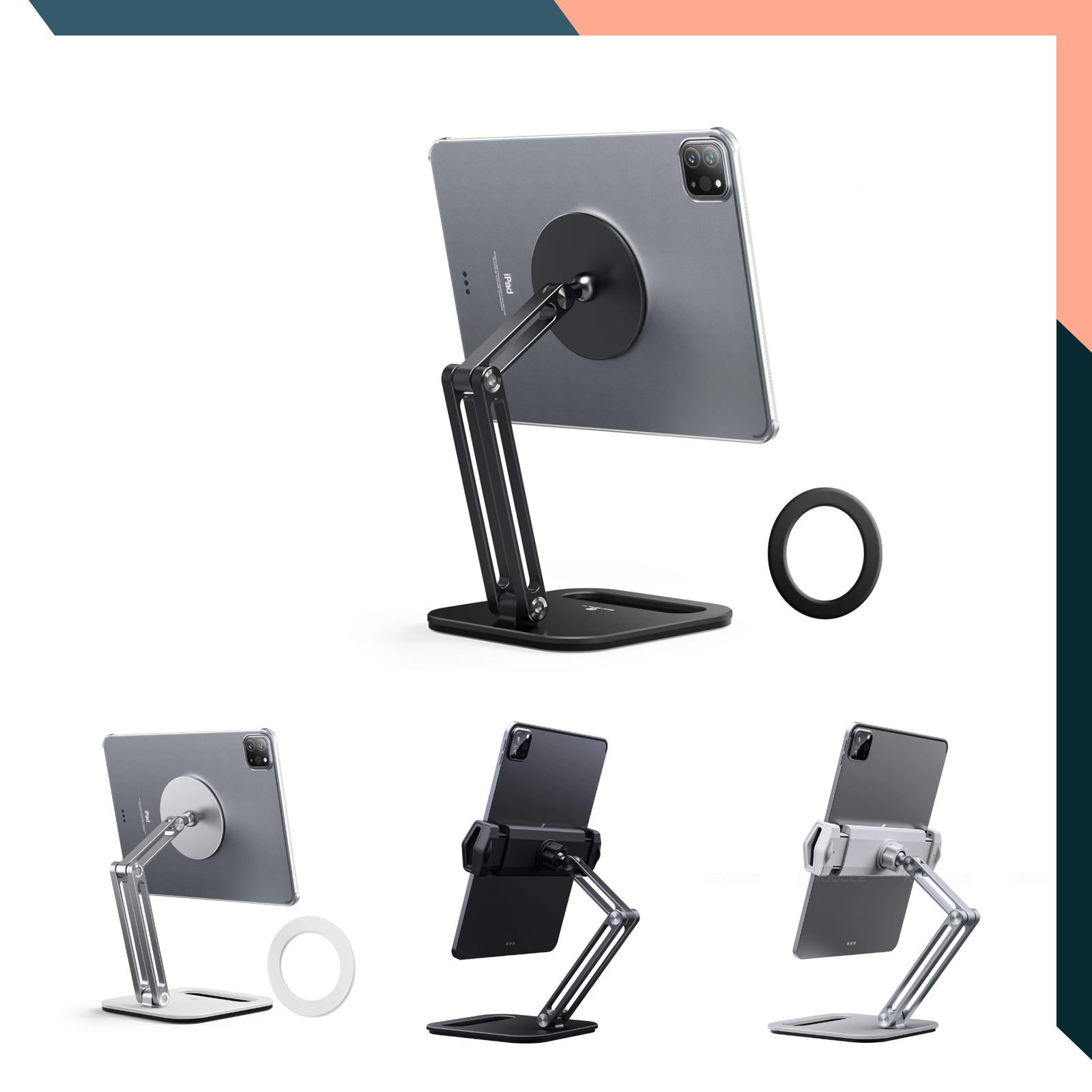 Metal Magnetic Tablet Stand Adjustable Desk Holder for iPad Samsung