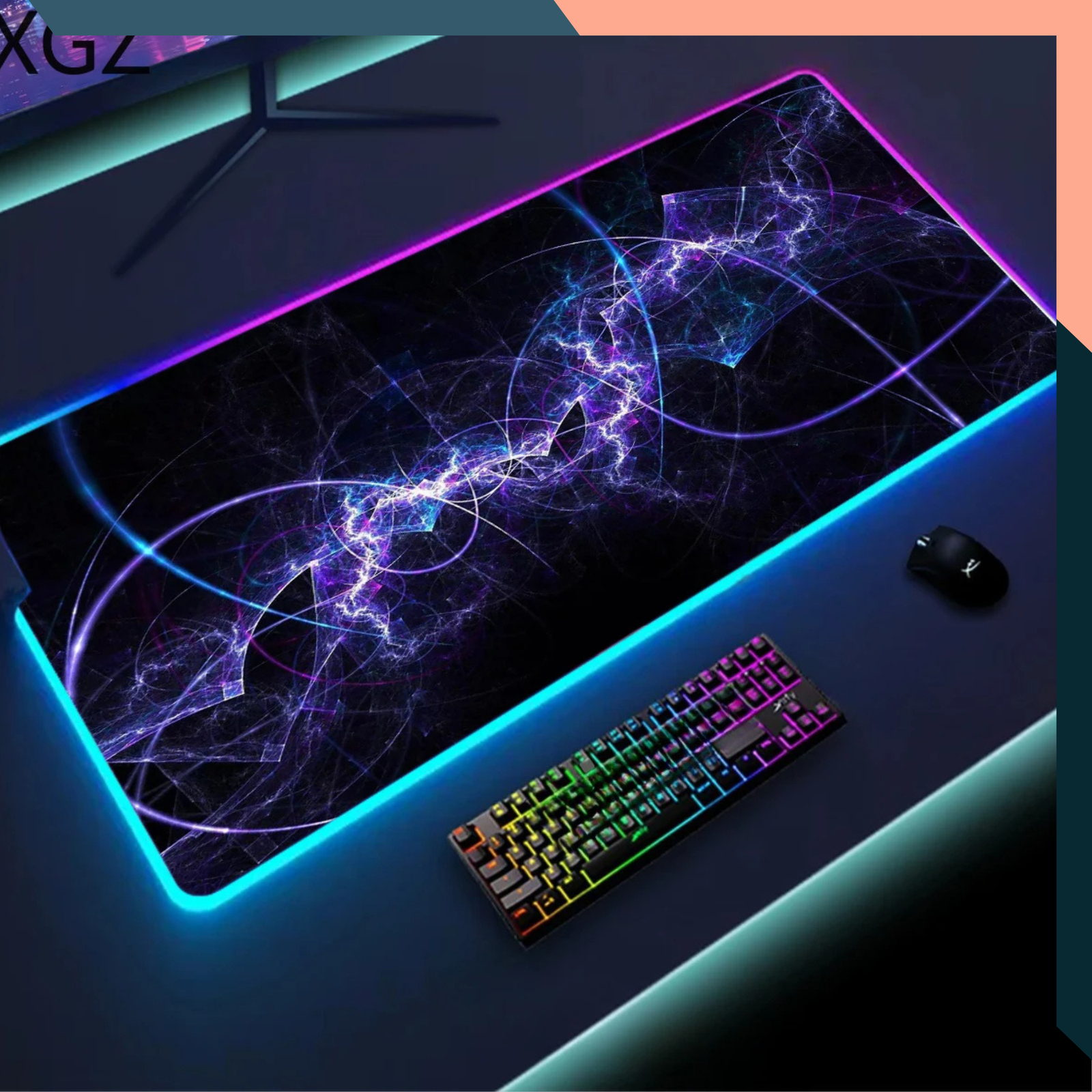 RGB Gaming Mouse Pad 90×40cm Galaxy Desk Mat LED Backlight Anti-Slip XXL
