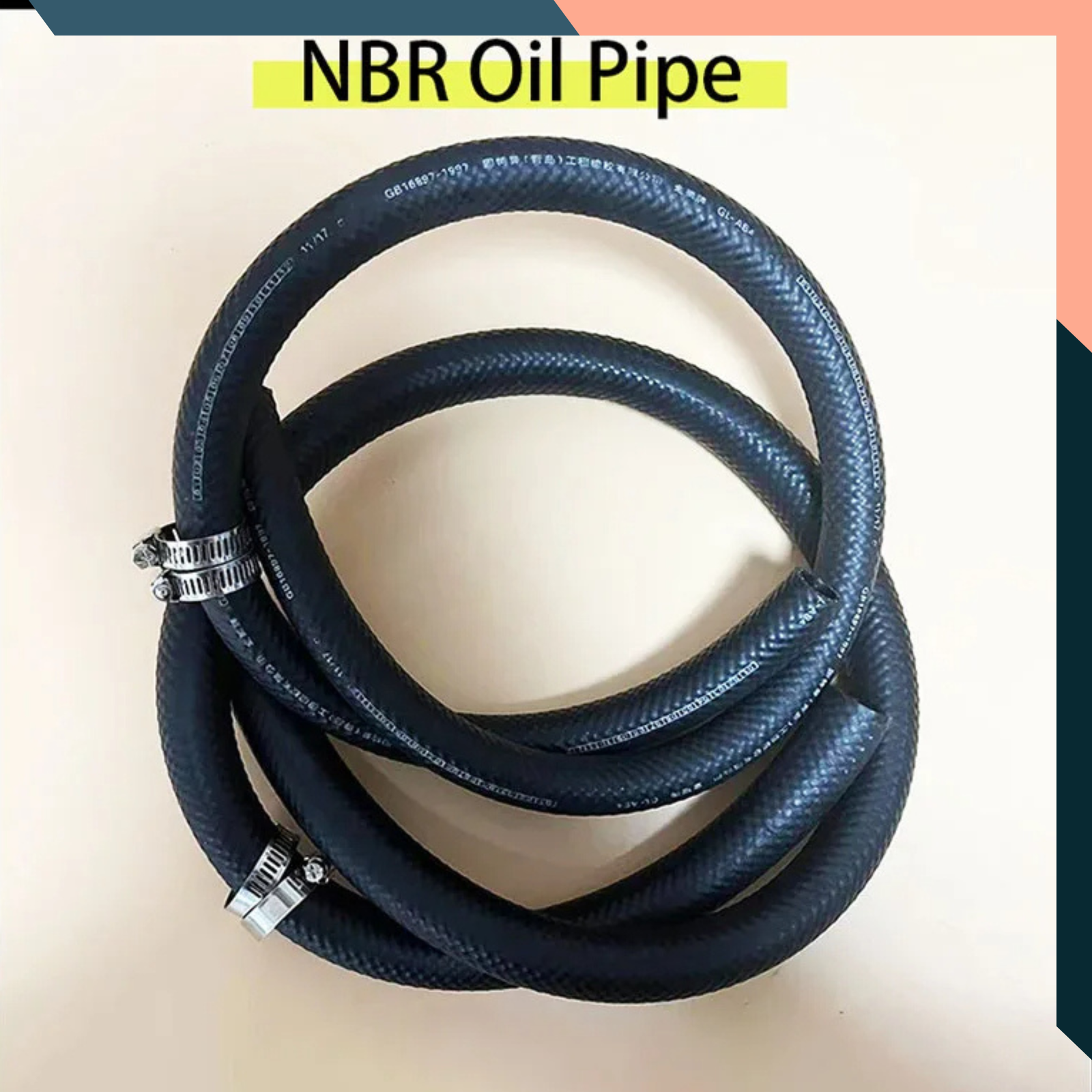 1M Flexible Rubber Fuel Hose Petrol Diesel Oil Resistant High Temp Pipe 4-25mm