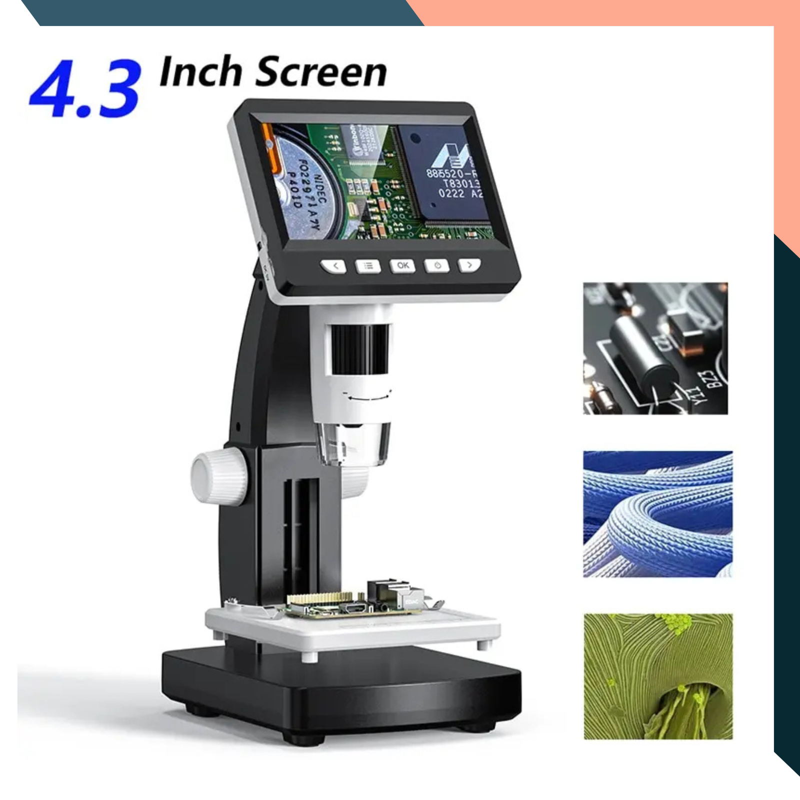 4.3 LCD Digital Microscope 1000X 1080P USB Coin PCB Soldering Tool 4.3" LCD Digital Microscope 1000X 1080P USB Coin PCB Soldering Tool