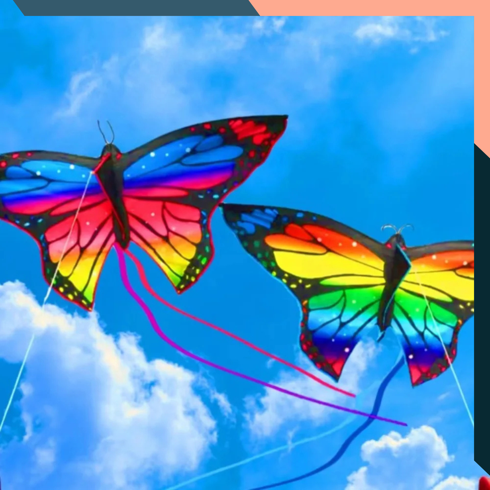 Colorful Butterfly Kite for Children, 1.45m Outdoor Sports Kite with Line and Steering