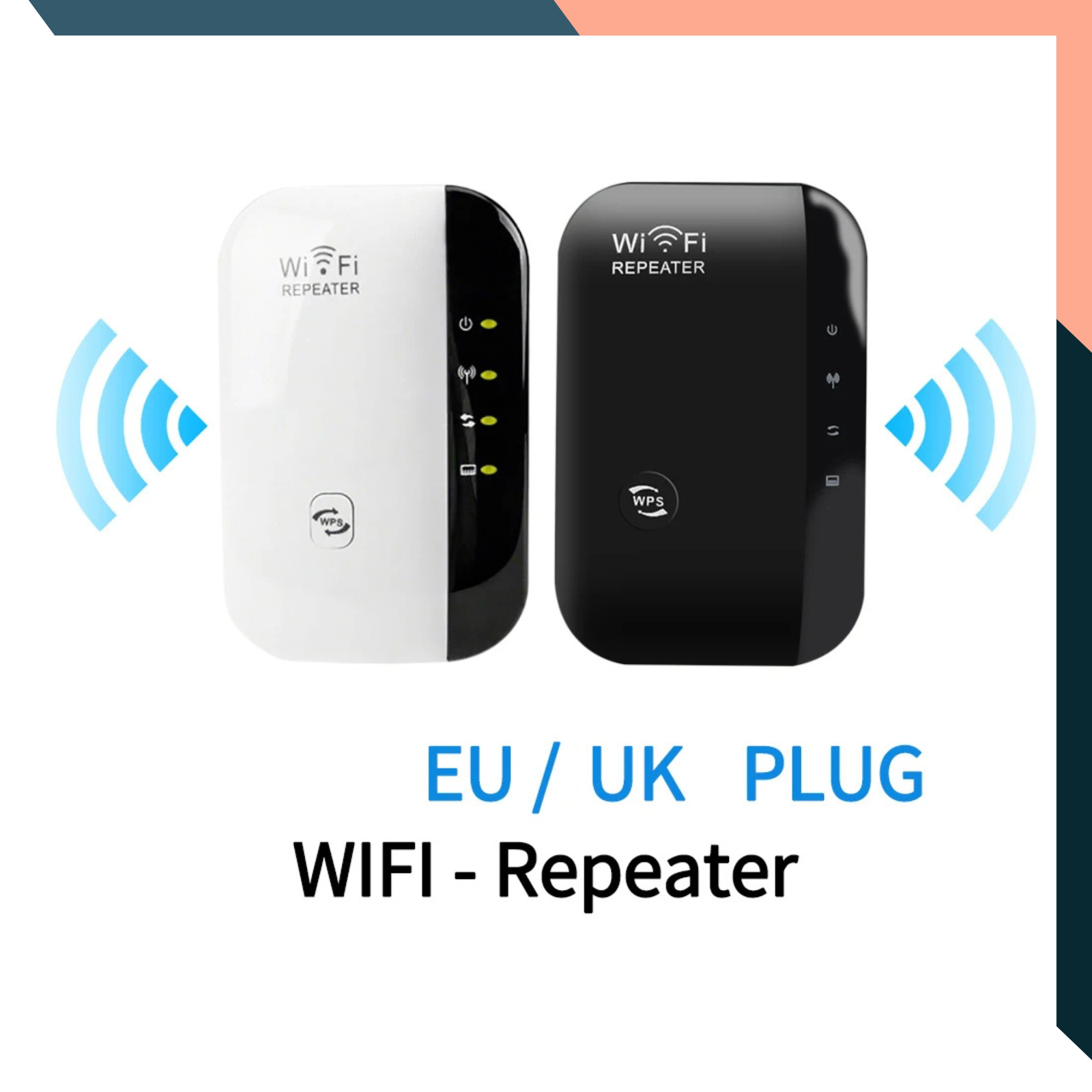 WiFi Signal Booster Repeater Extender 300Mbps Wireless Router Amplifier with WPS Encryption