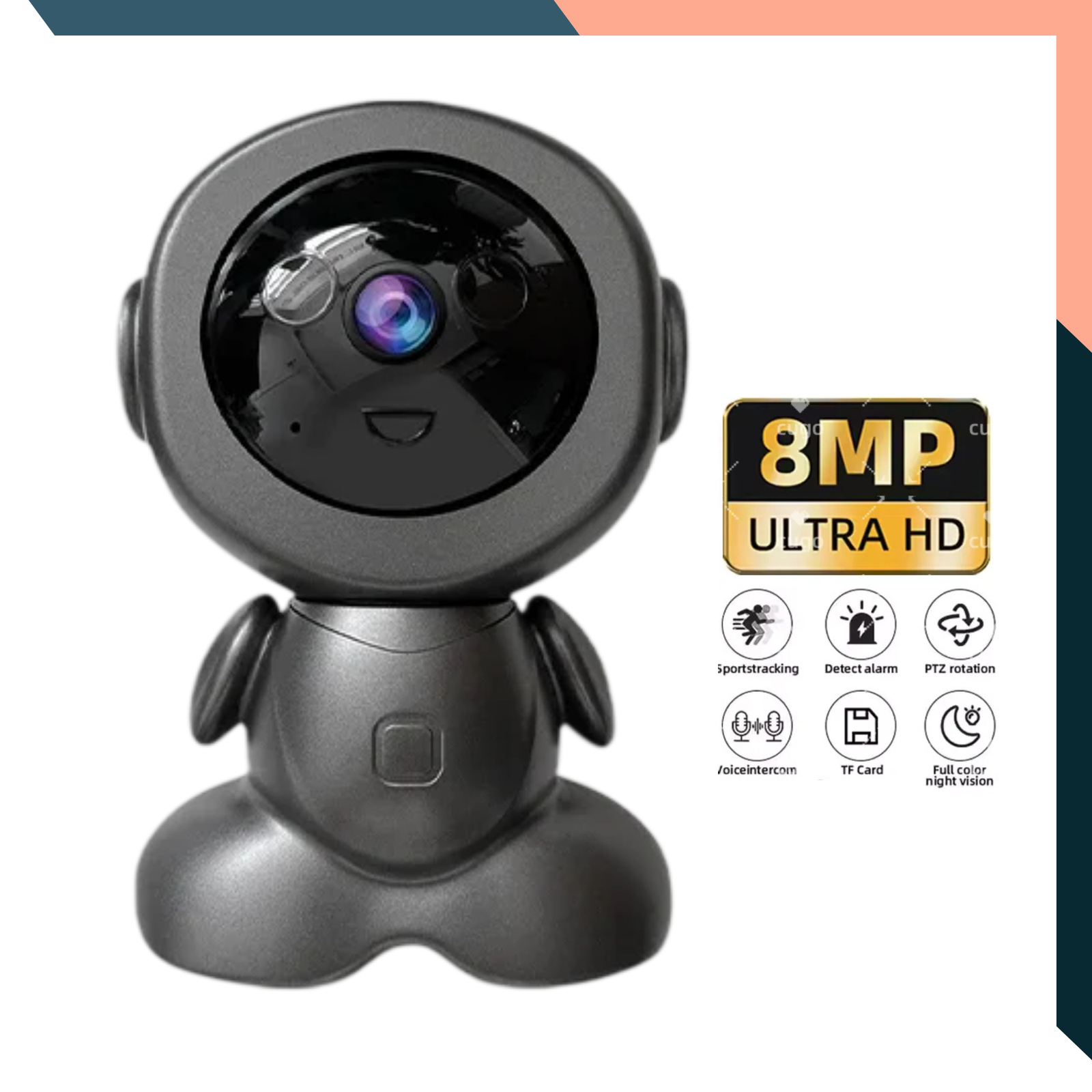 8MP WiFi Indoor Security Camera Baby Pet Monitor Auto Tracking PTZ