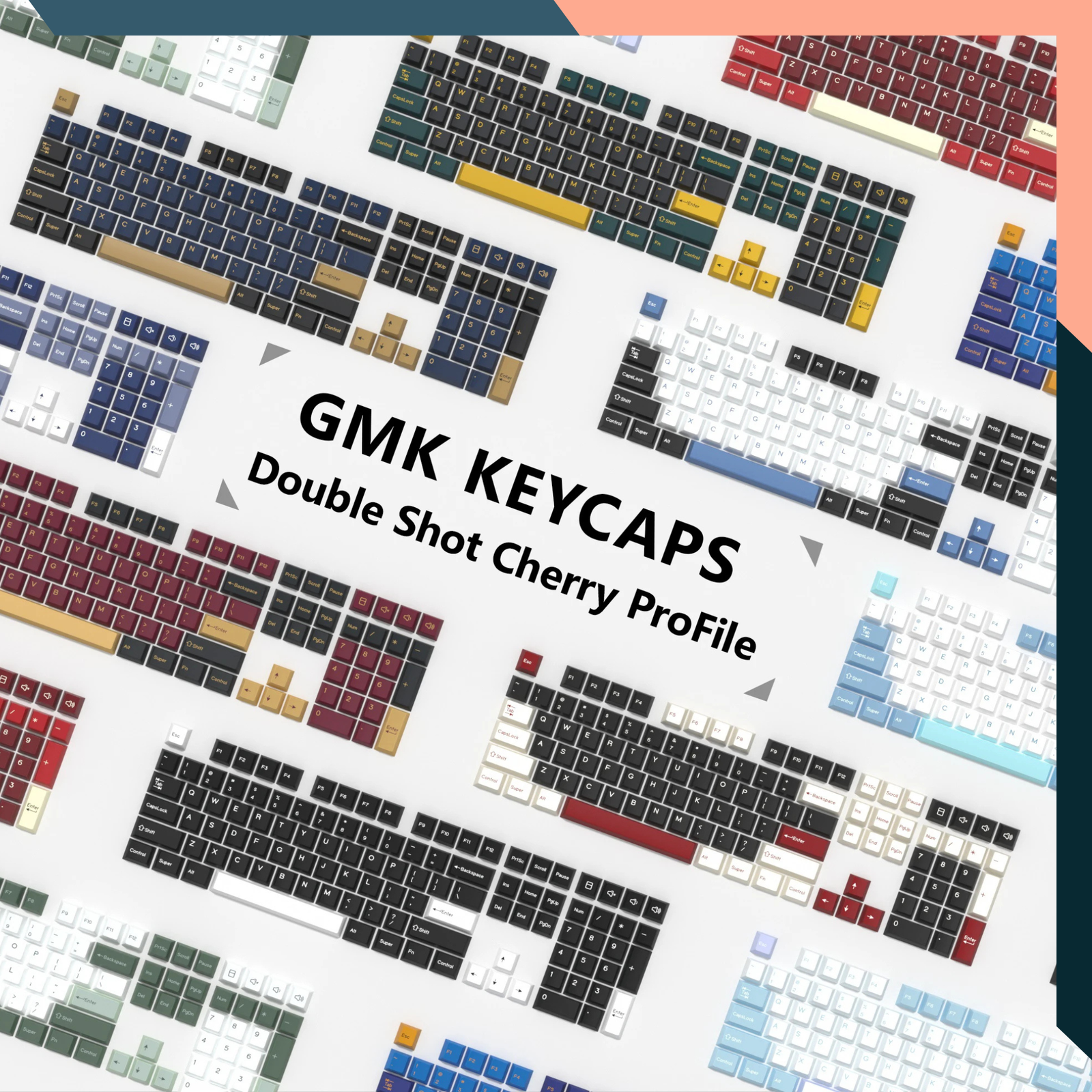 PBT Double Shot Keycaps Cherry Profile GMK Clone Set for MX Keyboard