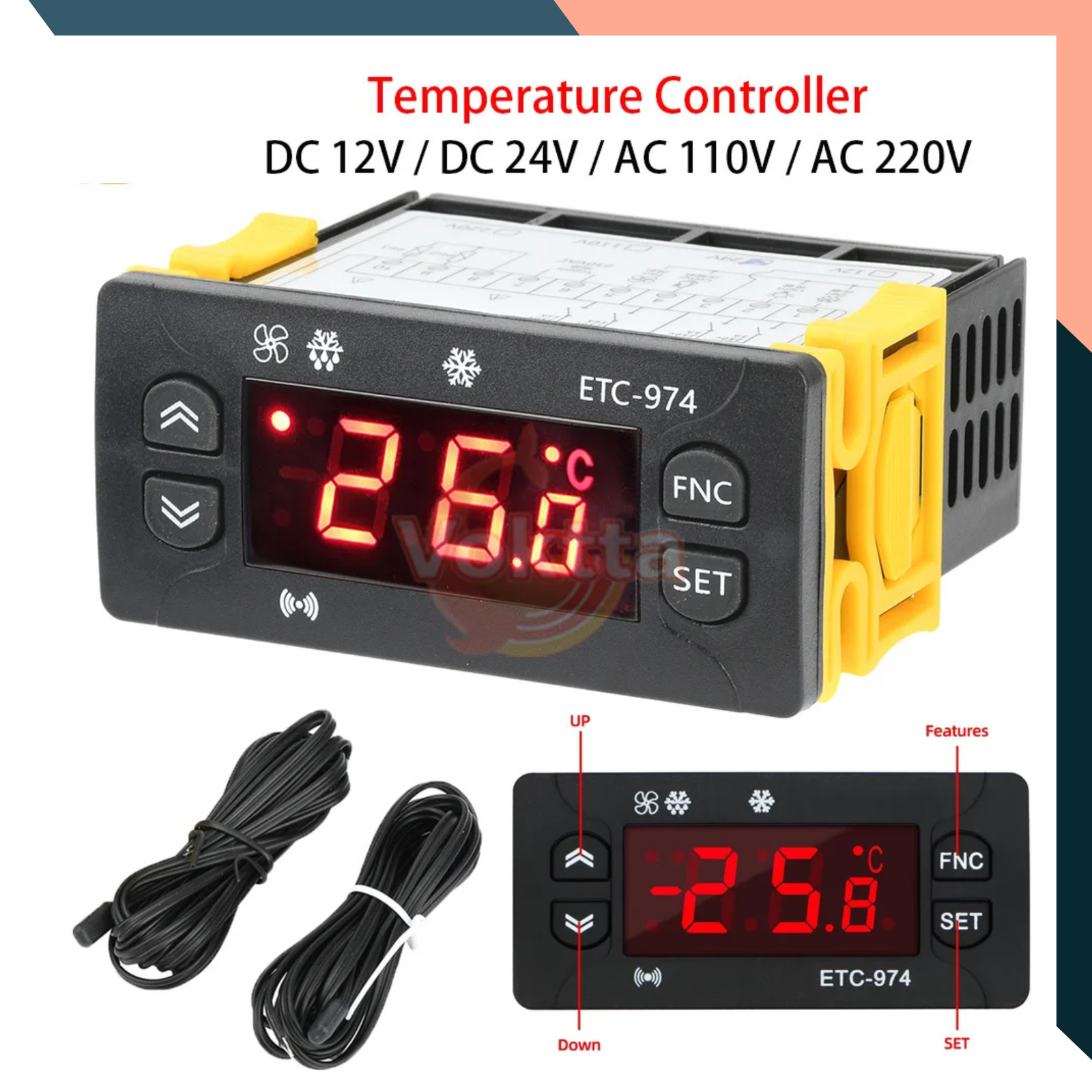 Refrigeration Temperature Controller ETC-974 Compressor Defrost Fan Control