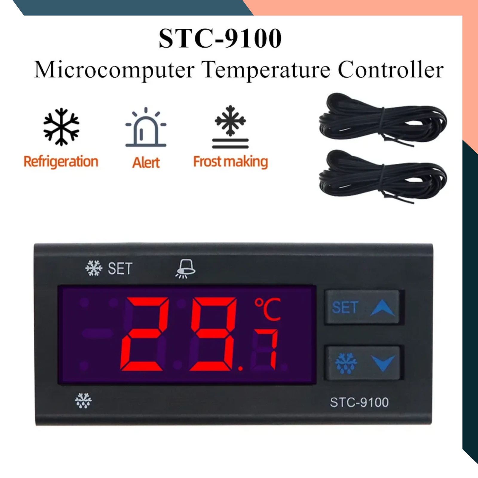STC-9100 Digital Temperature Controller Freezer Refrigeration Defrost Alarm 12V 24V 220V