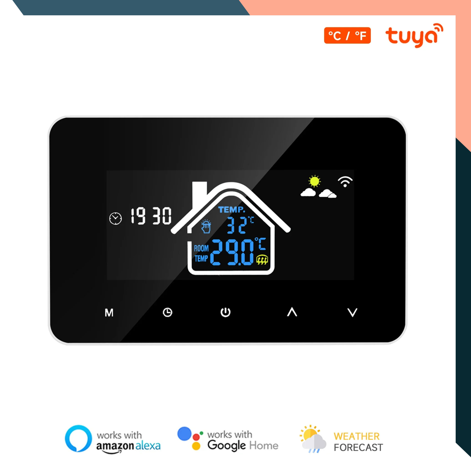 Smart WiFi Thermostat Large Screen Floor Heating Electric Gas Boiler