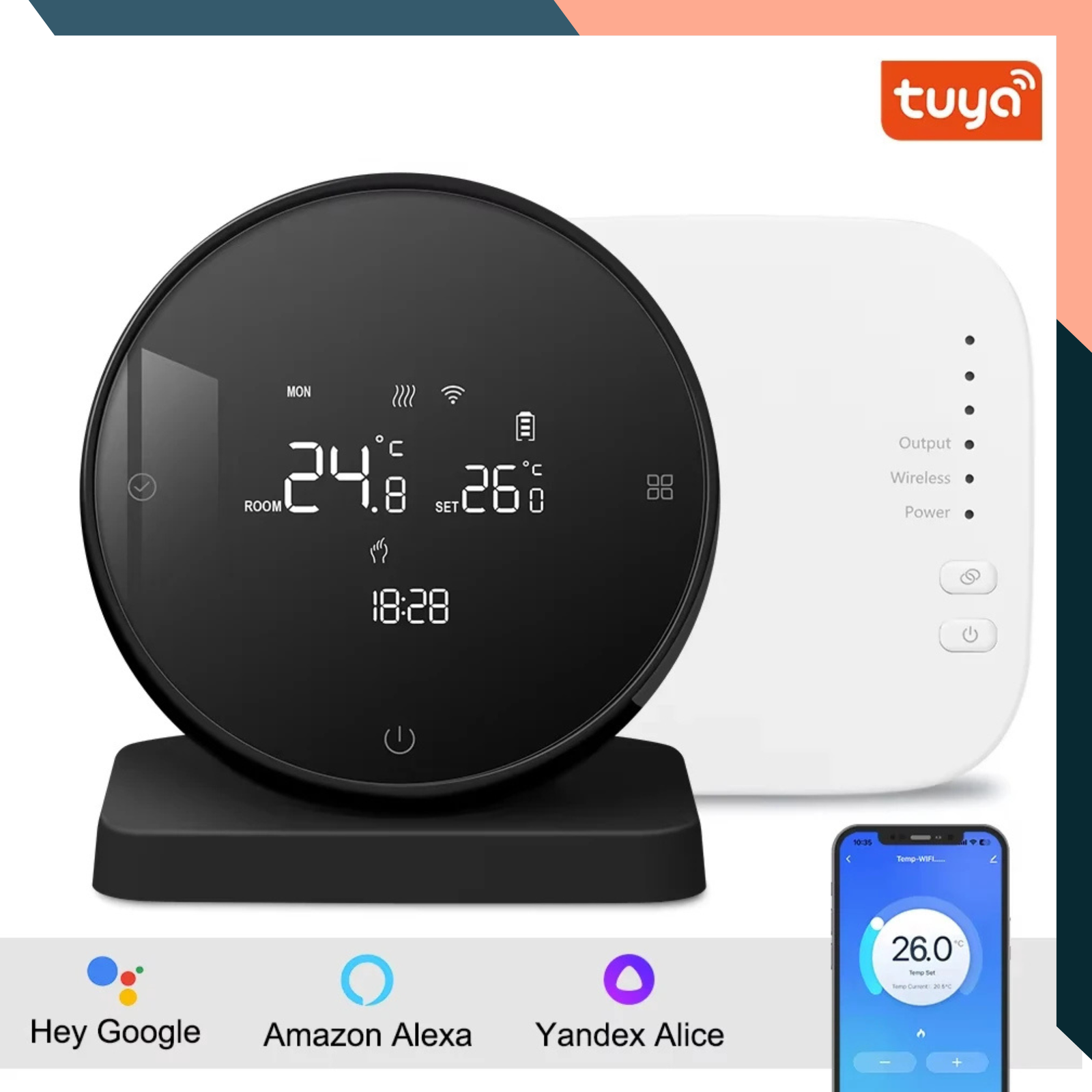 Smart WiFi Thermostat RF Wireless Controller for Gas Water Boiler Tuya Alexa