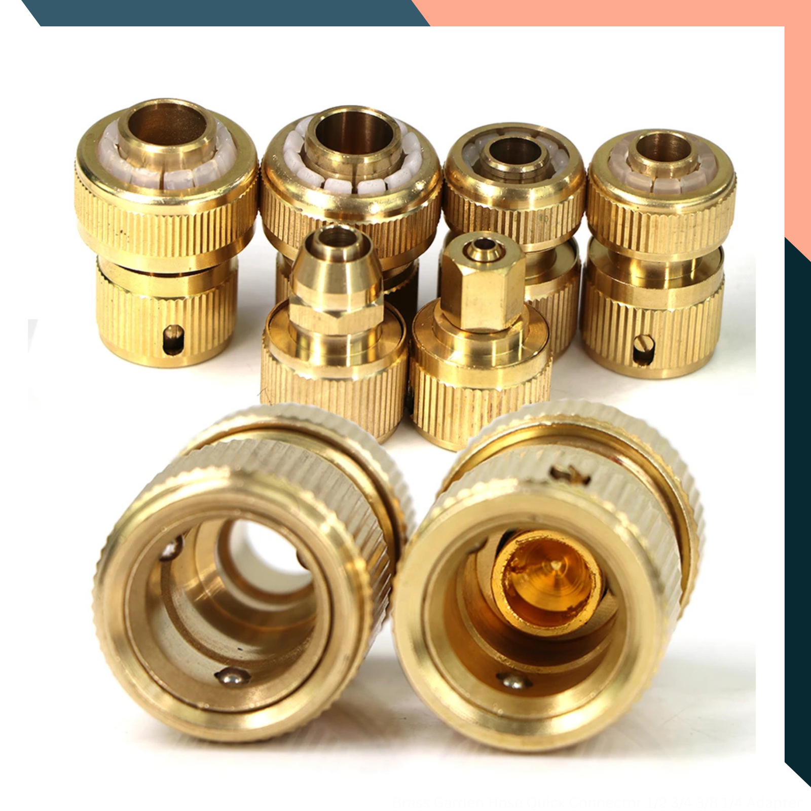 Brass Garden Hose Quick Connector 1/2 3/4 3/8 1/4 Adapter