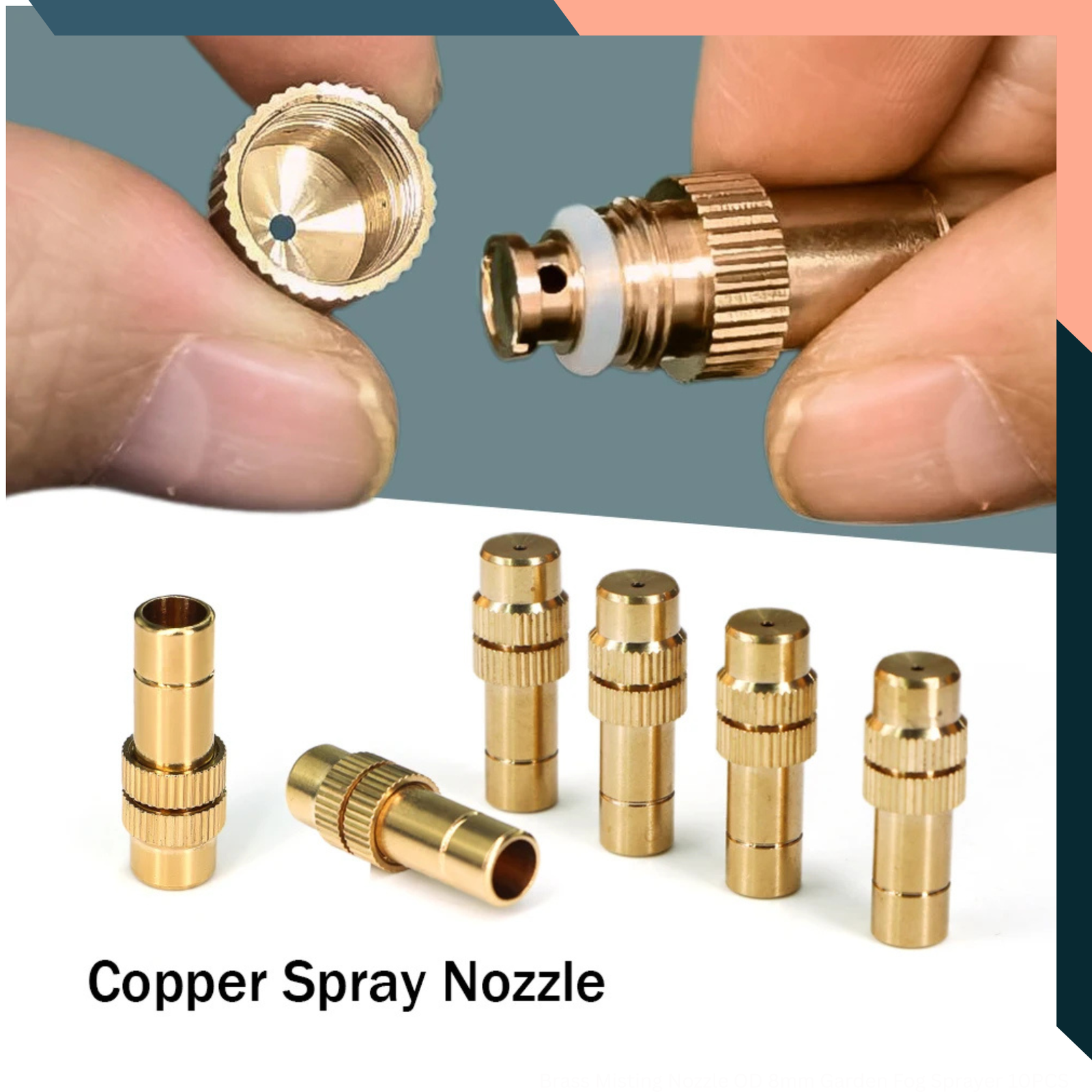 Brass Misting Nozzle OD 8mm Garden Fog Sprayer 10PCS
