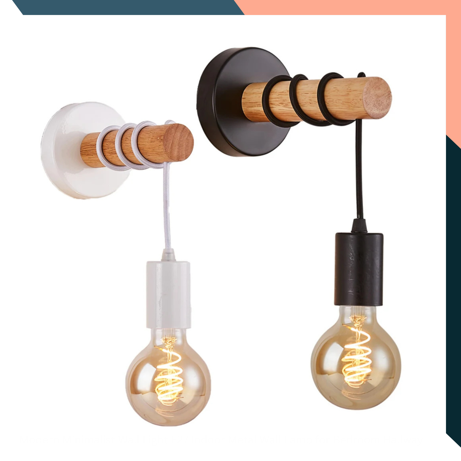 Modern Minimalist Wall Light E27 Indoor Metal Wall Lamp for Bedroom Hallway