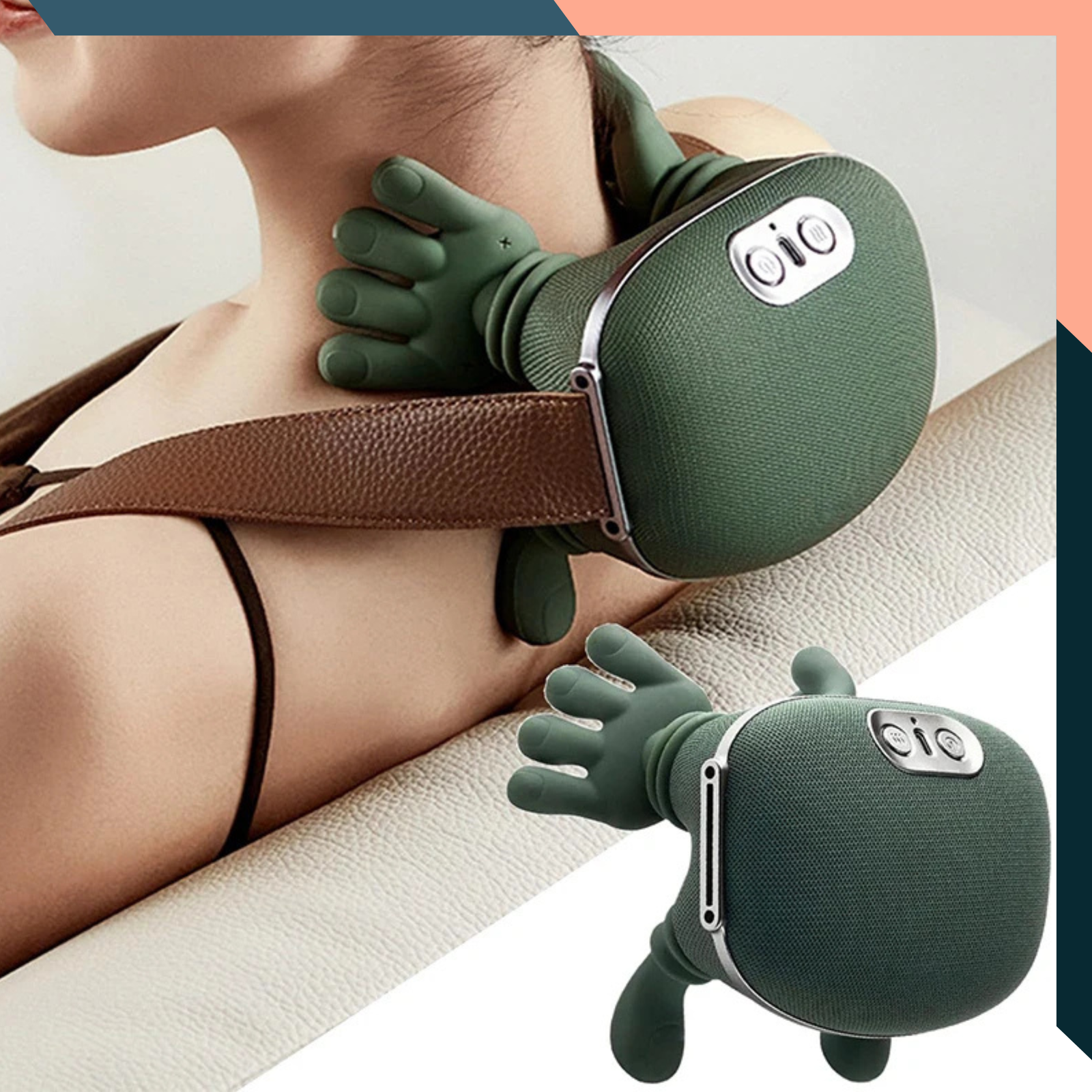 Neck Shoulder Massager Shiatsu Heat Wireless 3 Mode Kneading Body Pillow