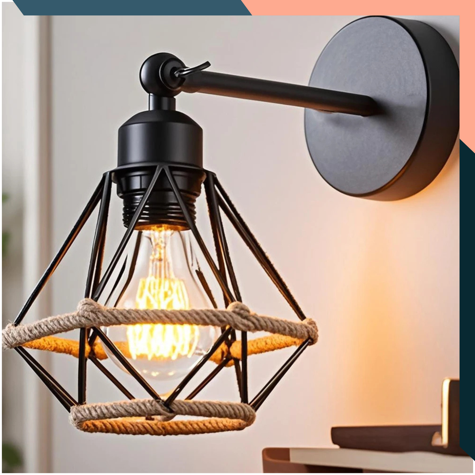 Nordic Wall Sconce Light E27 Iron LED Wall Lamp for Bedroom Living Room