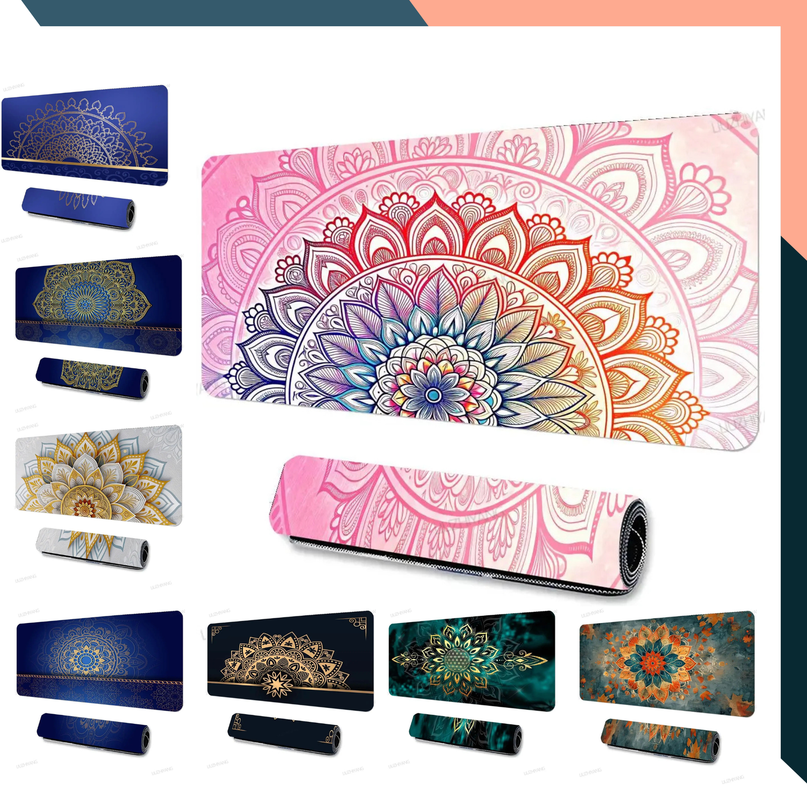 Mandala Gaming Mouse Pad XL XXL Desk Mat Non Slip Rubber for PC Laptop