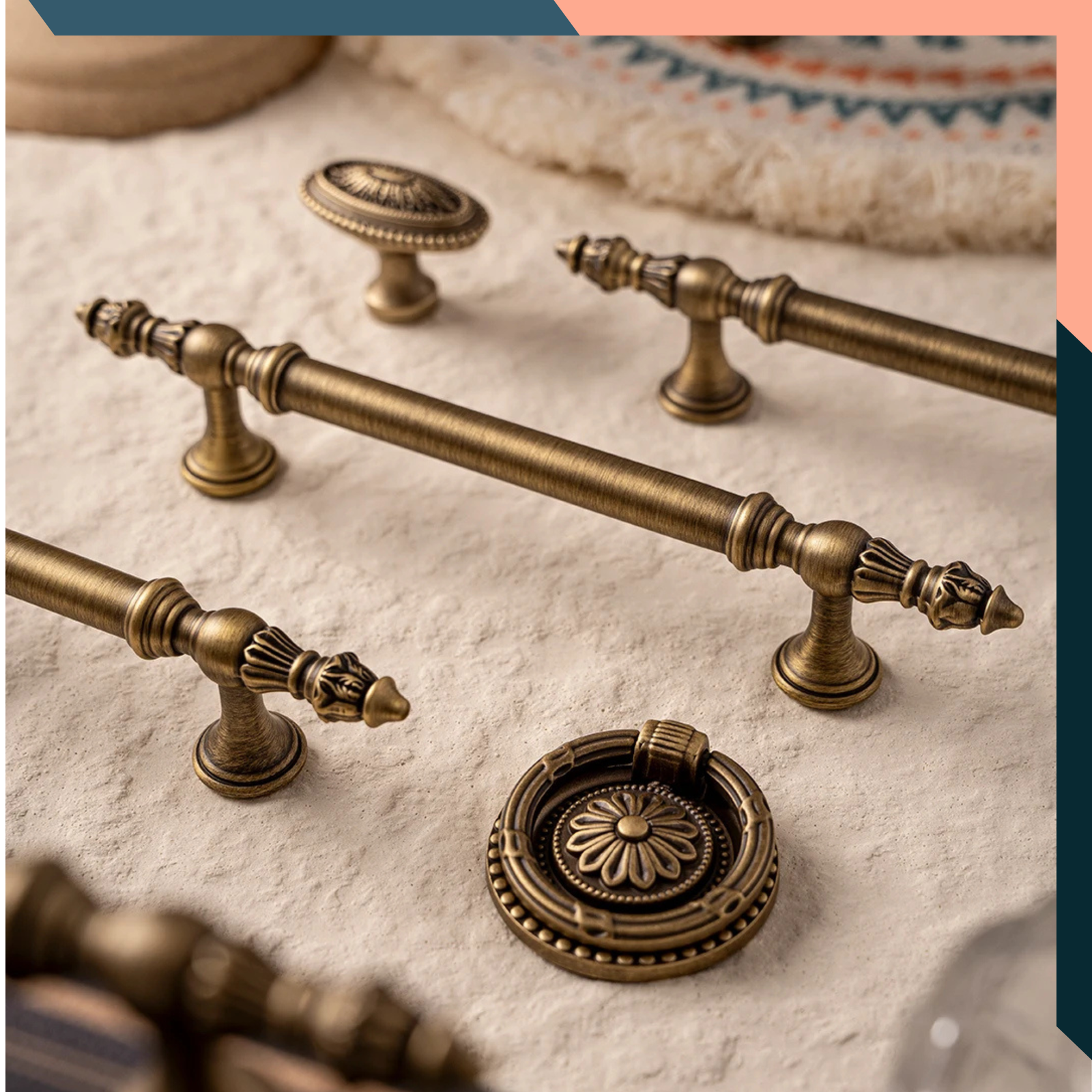 Antique Brass Cabinet Handles Kitchen Drawer Pulls Wardrobe Door Knobs