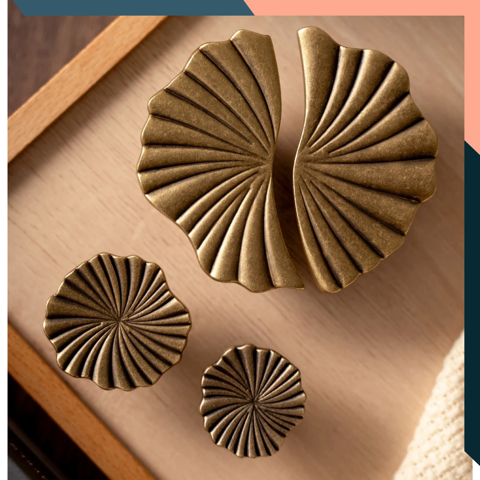 Antique Brass Cup Pull Handles Drawer Knobs Vintage Cabinet Pulls 32mm