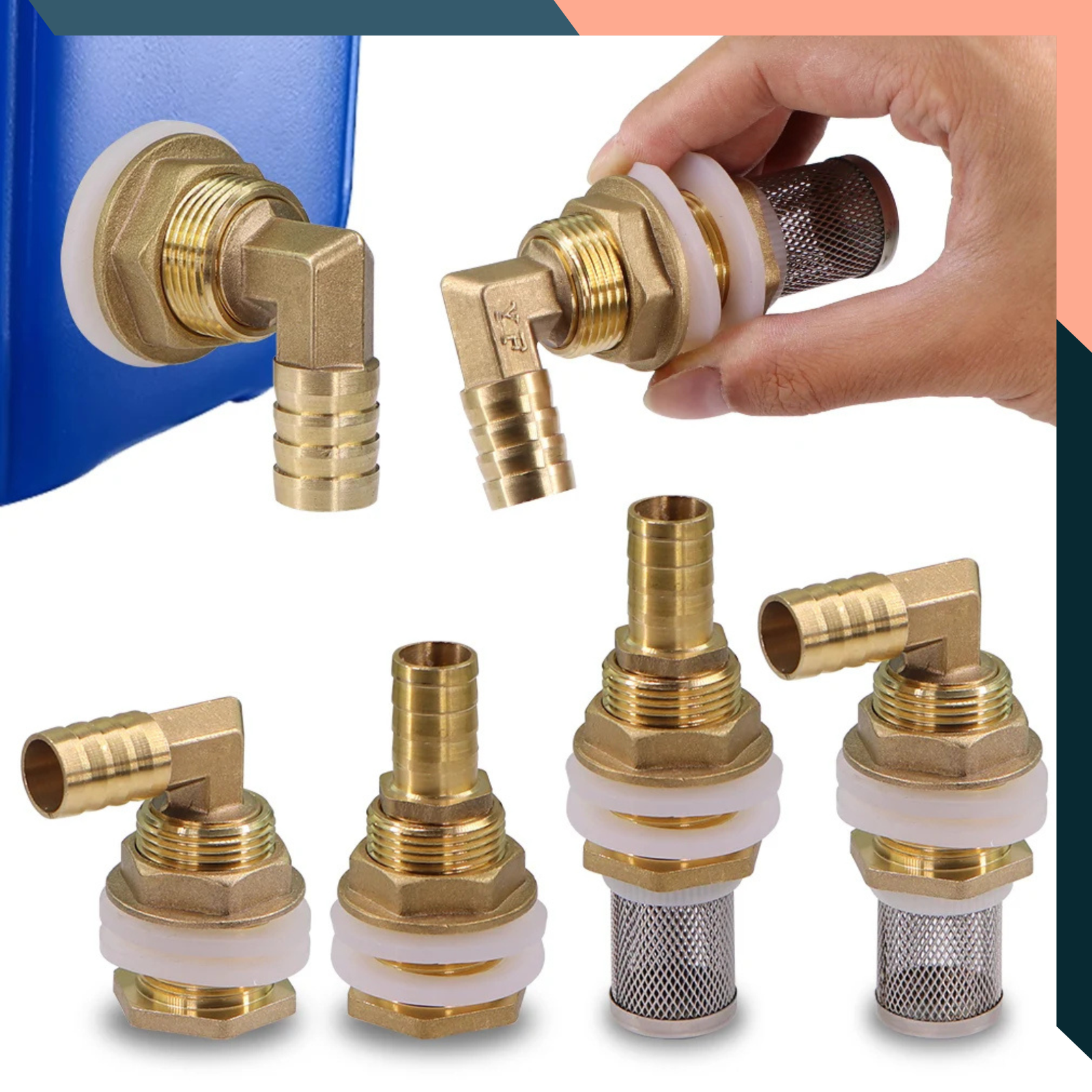 Brass Water Tank Adapter 1/2 3/4 BSP Hose Connector Filter Irrigation