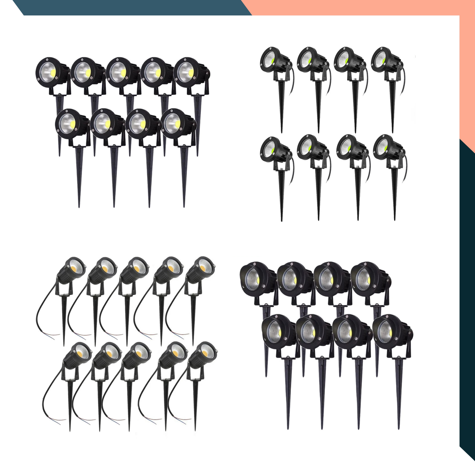 LED Garden Spike Light IP65 5W 10W 15W COB Lawn Spotlight 220V 12V