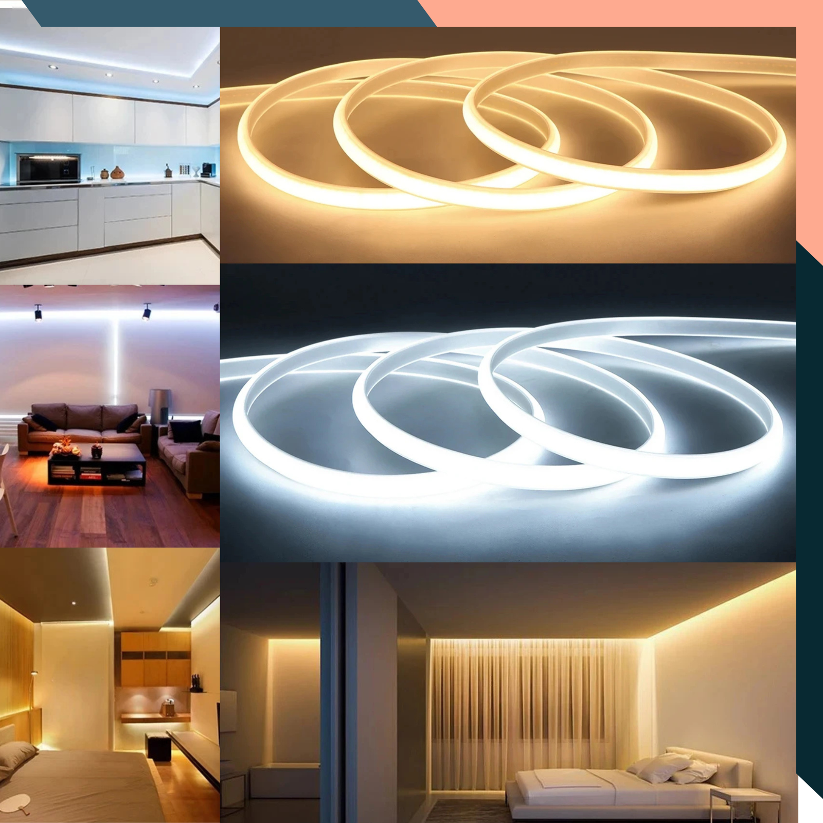 COB LED Strip Lights 220V Waterproof Flexible IP65 Tape Light