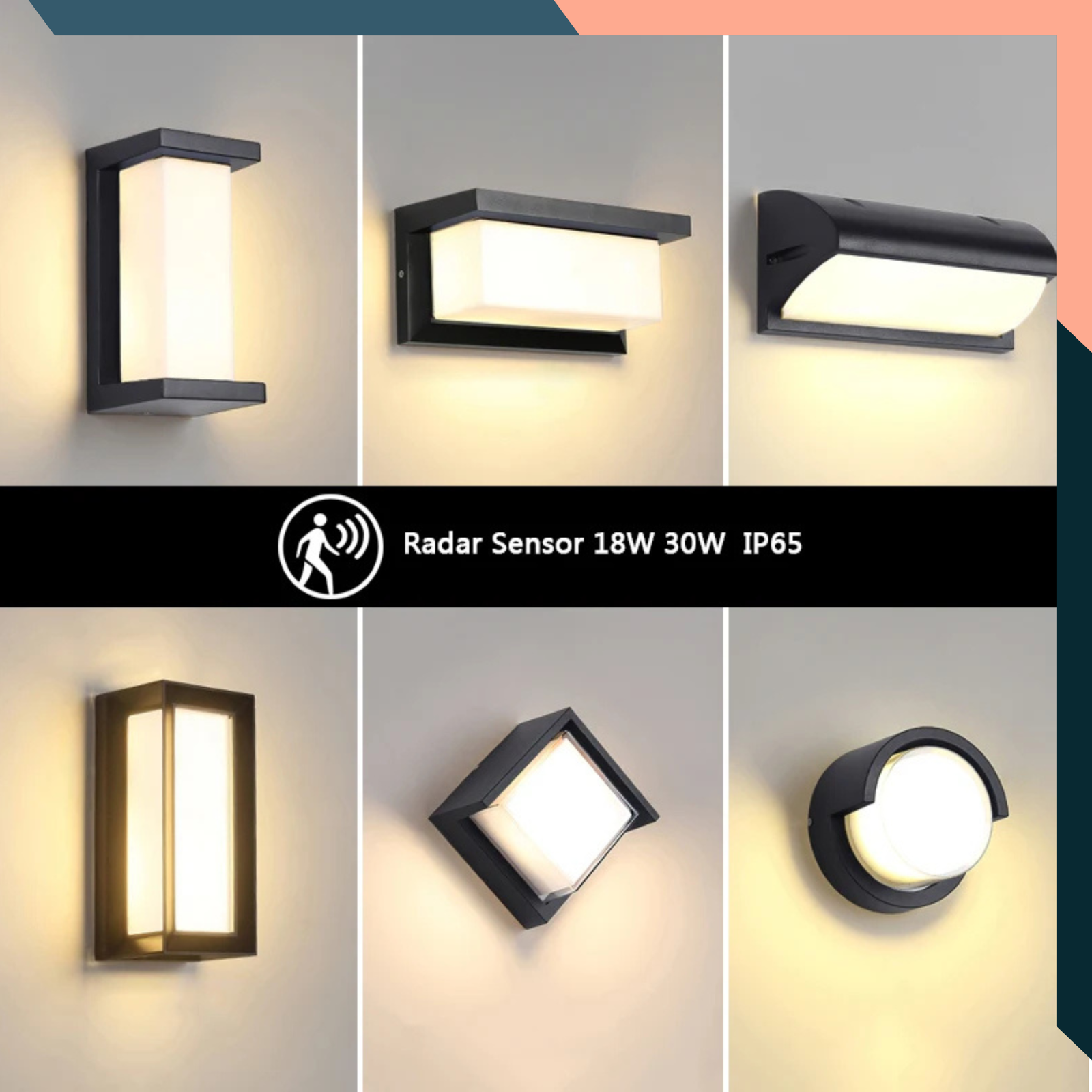 Outdoor Wall Light IP65 LED Motion Sensor Porch Garden Lamp