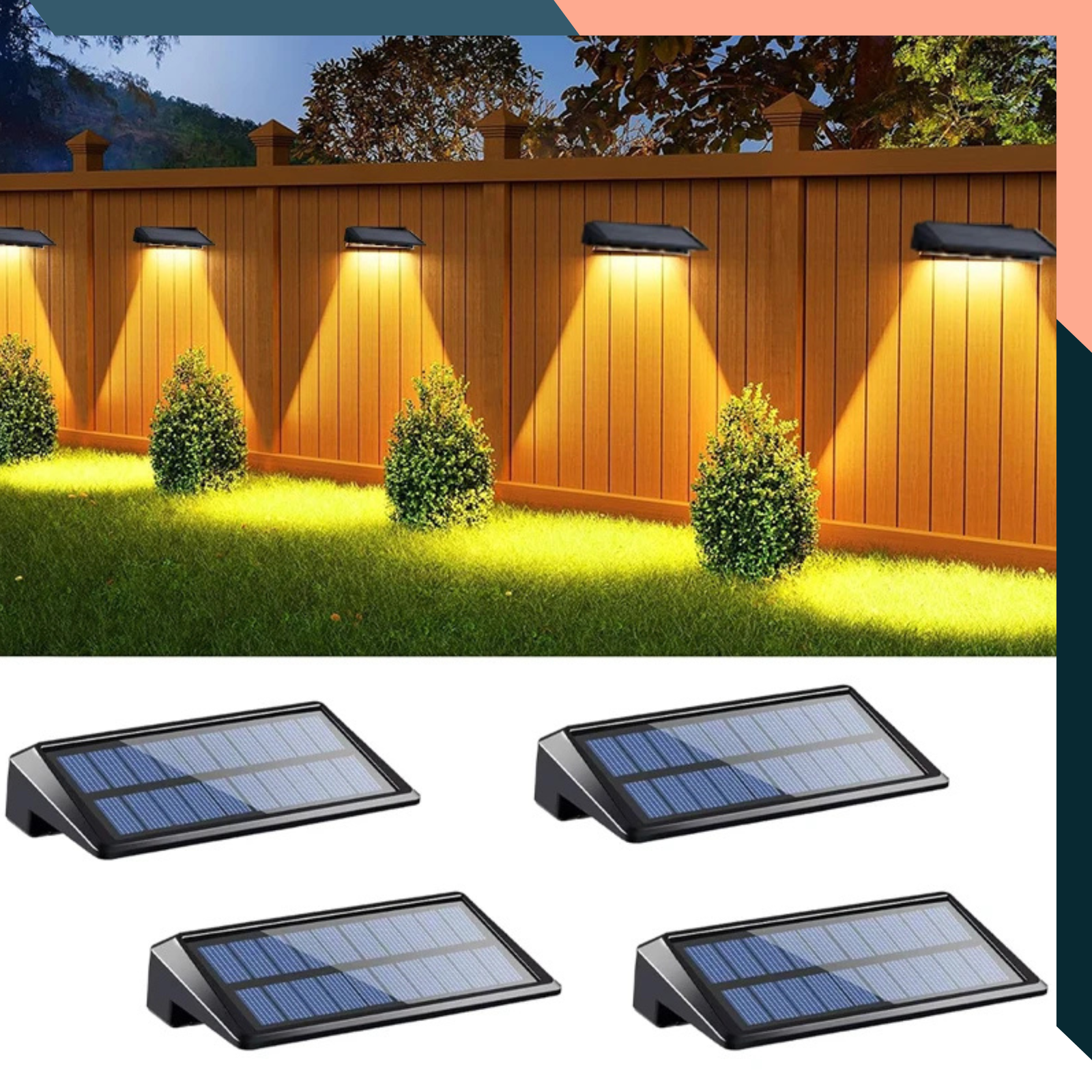 Solar Wall Lights 1-4 Pack 150LM IP65 Outdoor Garden Fence Lamp Solar Wall Lights 1-4 Pack 150LM IP65 Outdoor Garden Fence Lamp