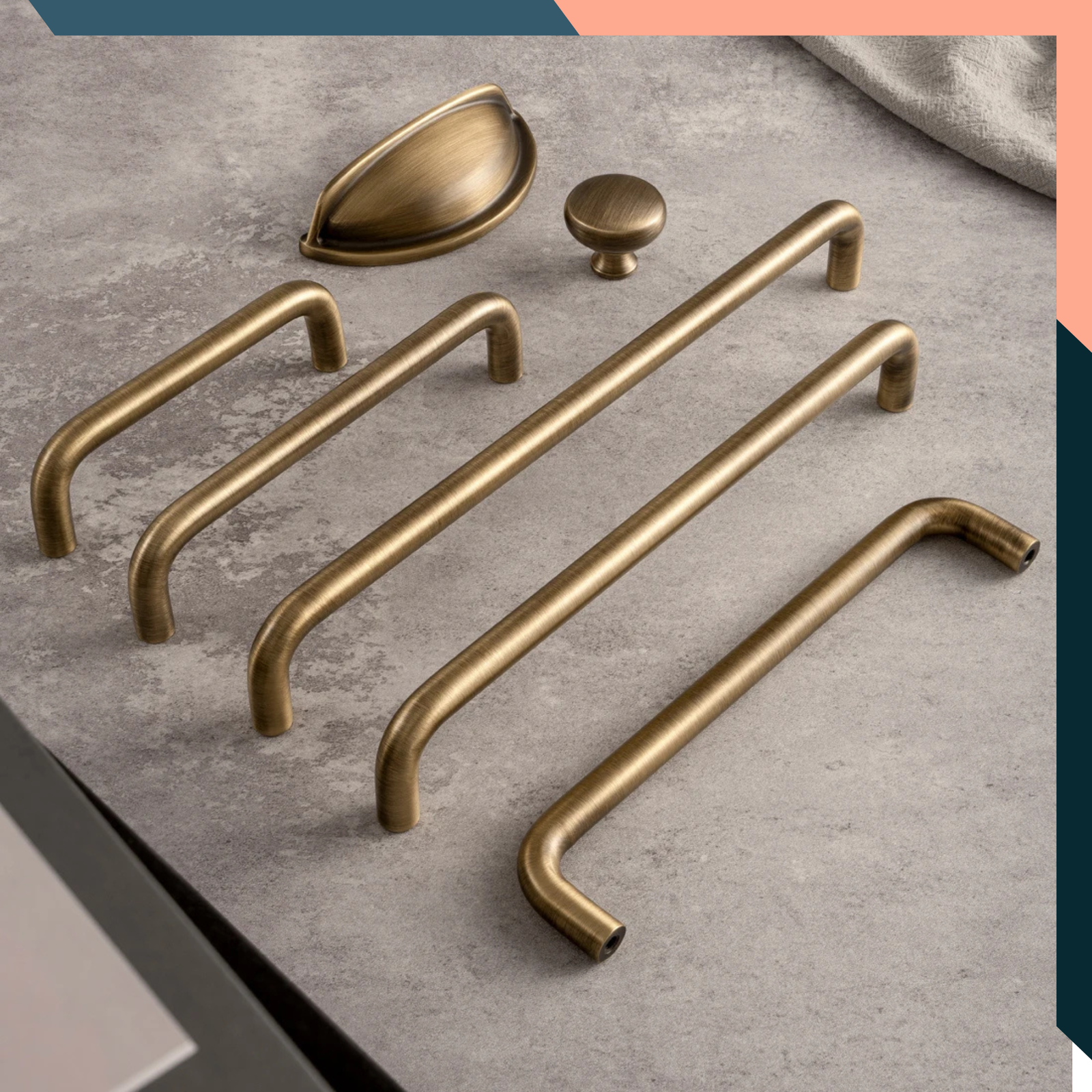 Solid Brass U Shaped Cabinet Handles Antique Brass Drawer Pulls 32-320mm