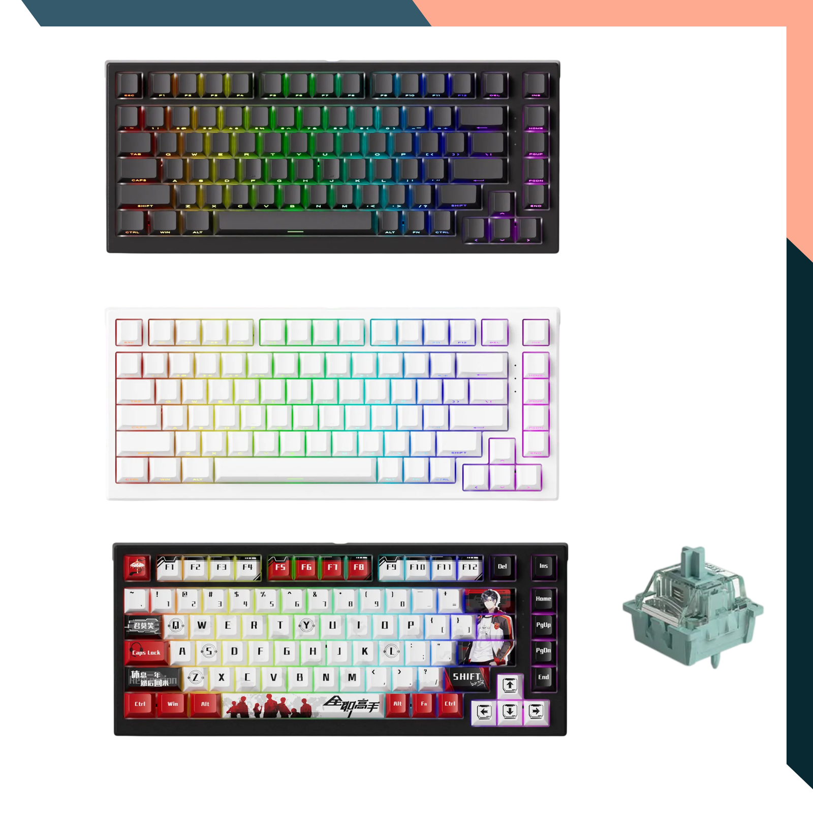 75% HE Magnetic Gaming Keyboard 8K Rapid Trigger RGB Wired Esports Custom