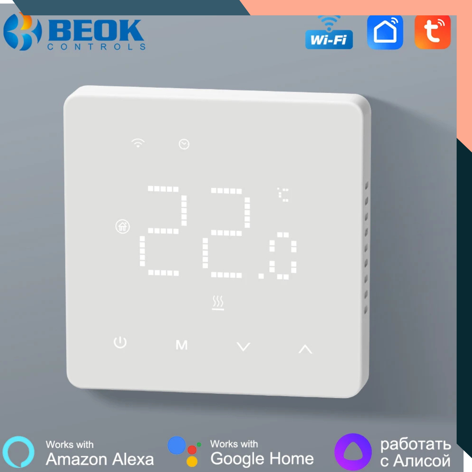 WiFi Smart Thermostat Underfloor Heating Boiler Alexa Google Tuya Control