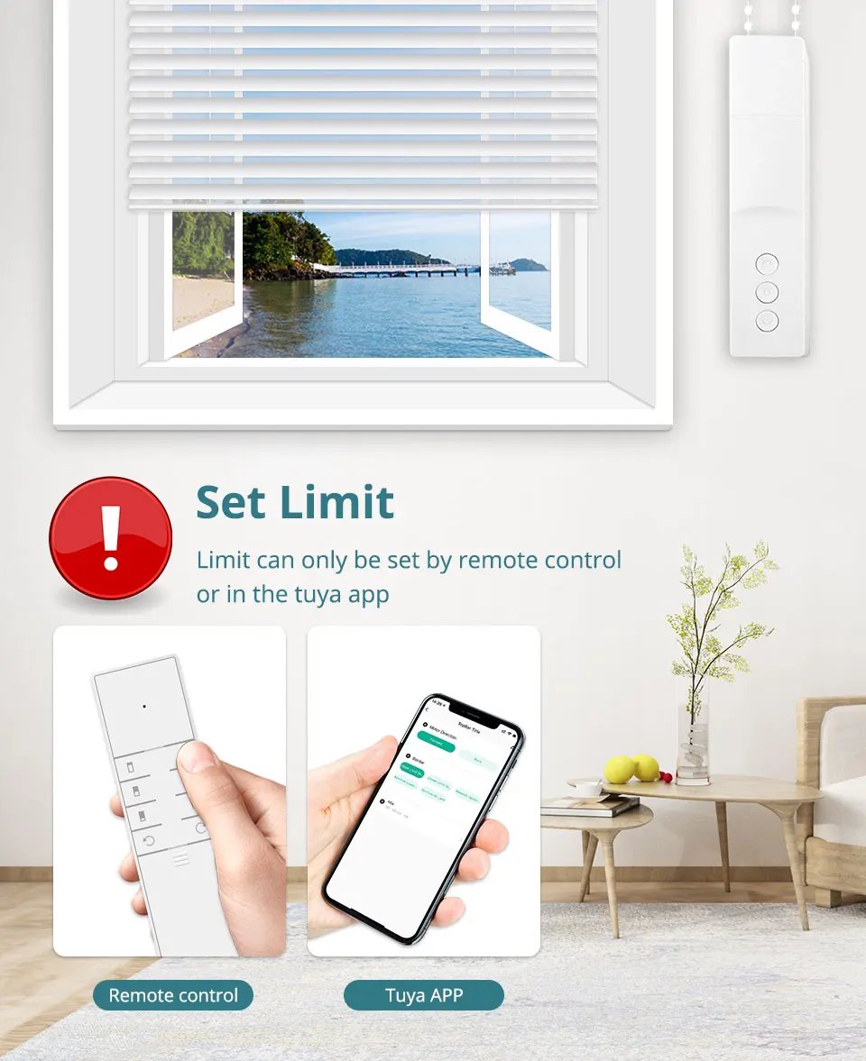Smart roller blind motor installed beside a window shade