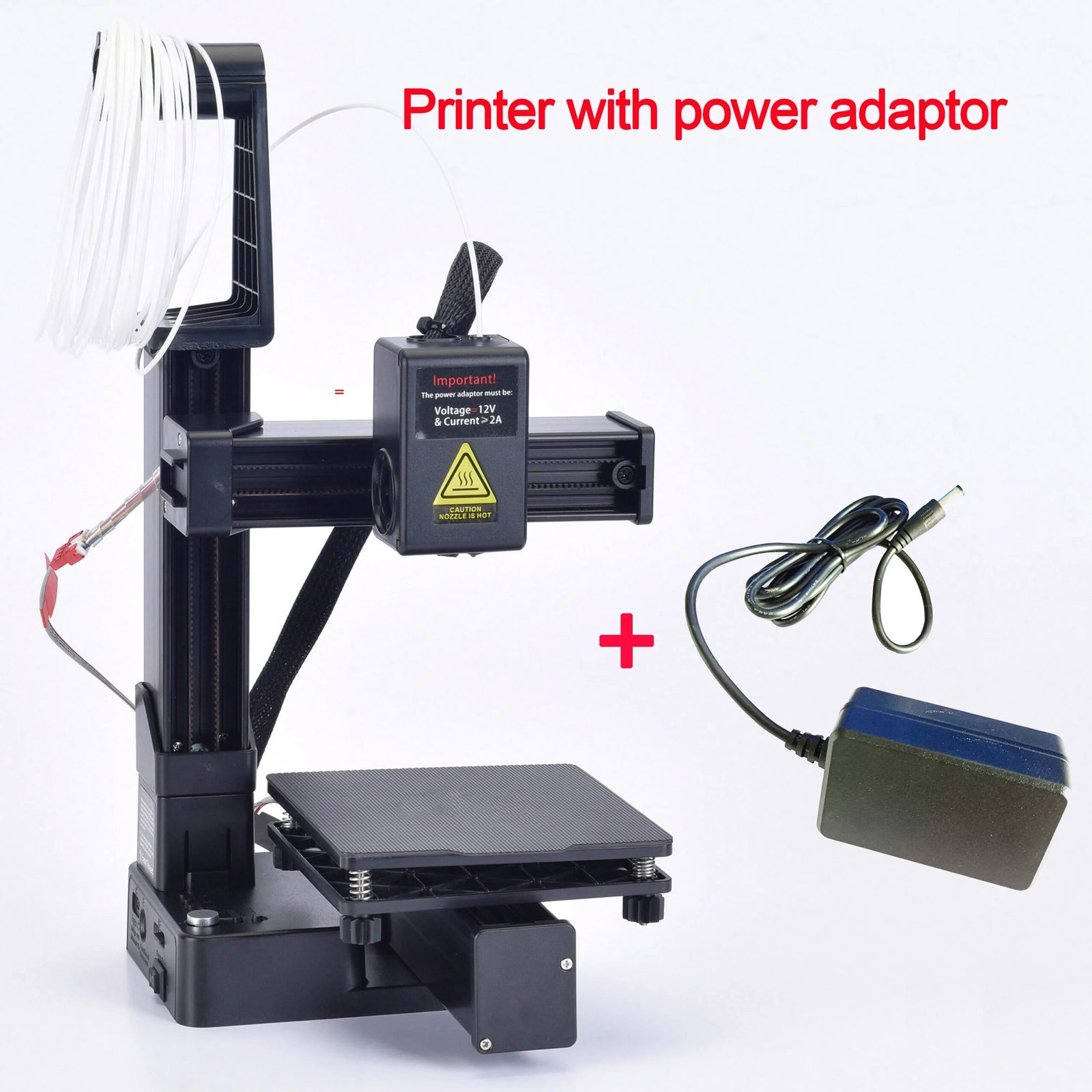 K10 3D printer with power adaptor and printing accessories