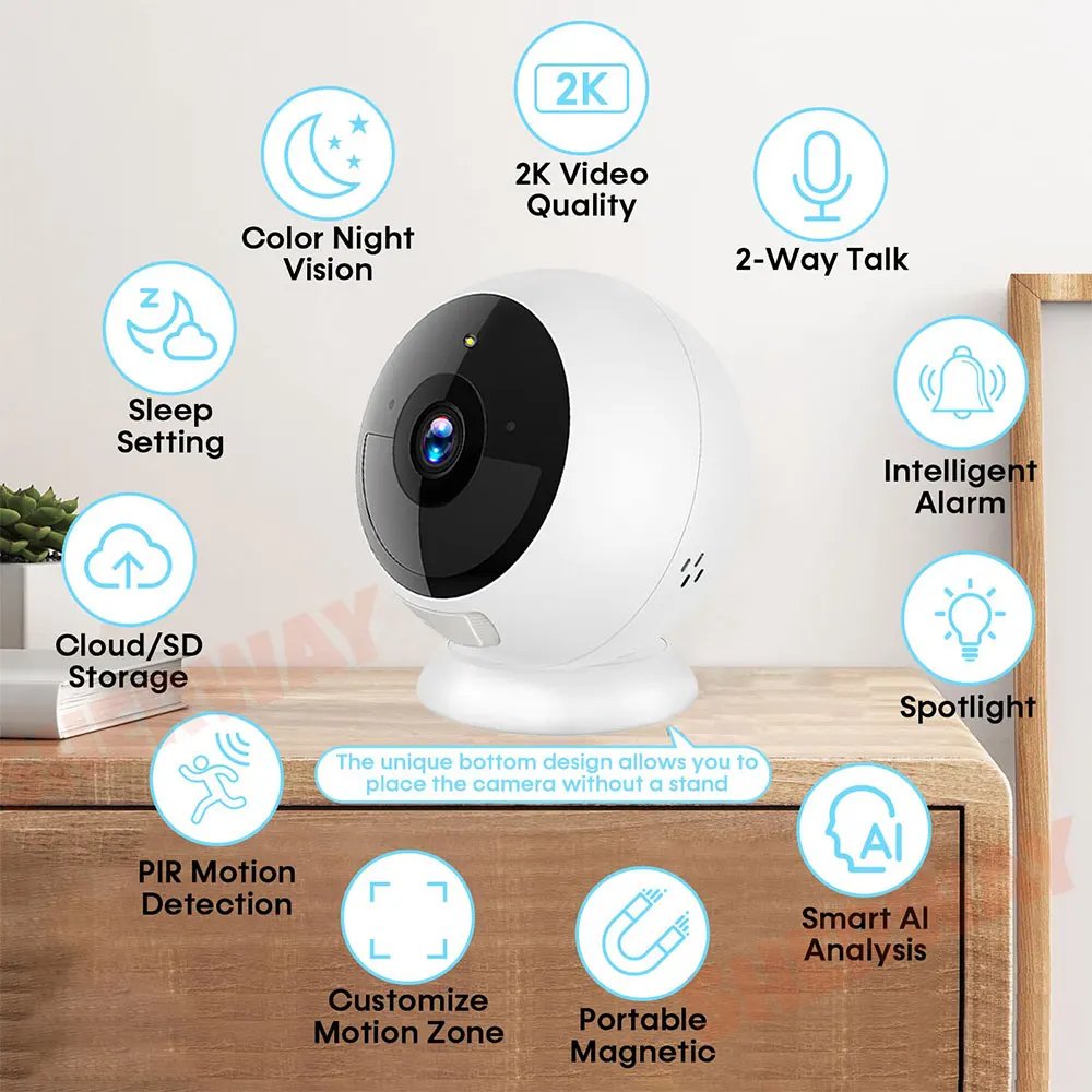2K battery security camera features including AI and two-way talk 2K battery security camera features including AI and two-way talk