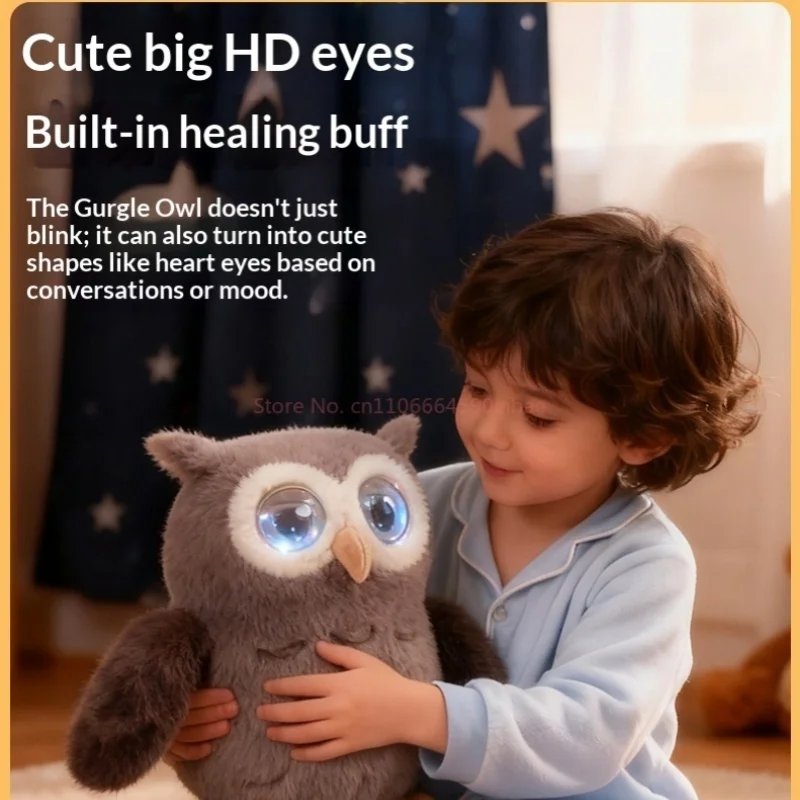AI owl toy front view in cotton finish