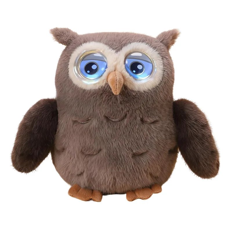 Interactive AI owl toy supplied in a colour box